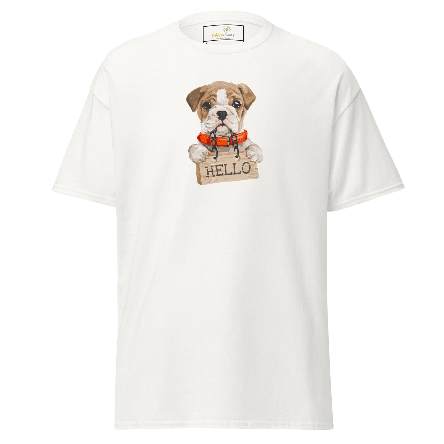 Unisex classic t-shirt - ANIMALS HELLO PUPPY - REGULAR - White / S