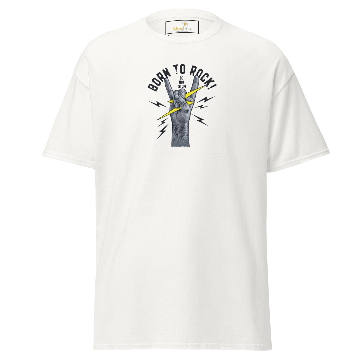 Unisex classic tee - MUSIC BORN TO ROCK - REGULAR - White / S