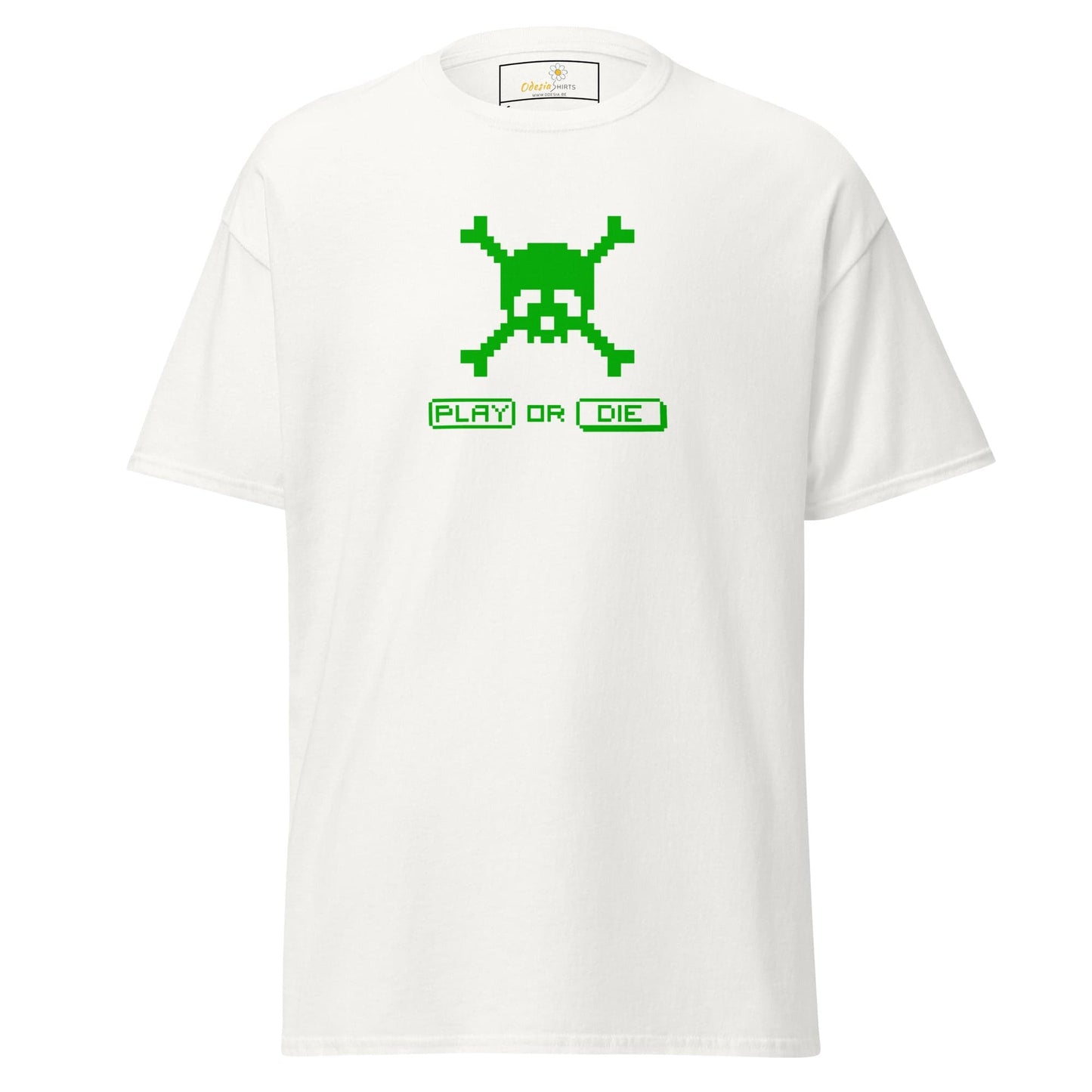 Unisex classic t-shirt - SKULL PLAY OR DIE - REGULAR - White / S