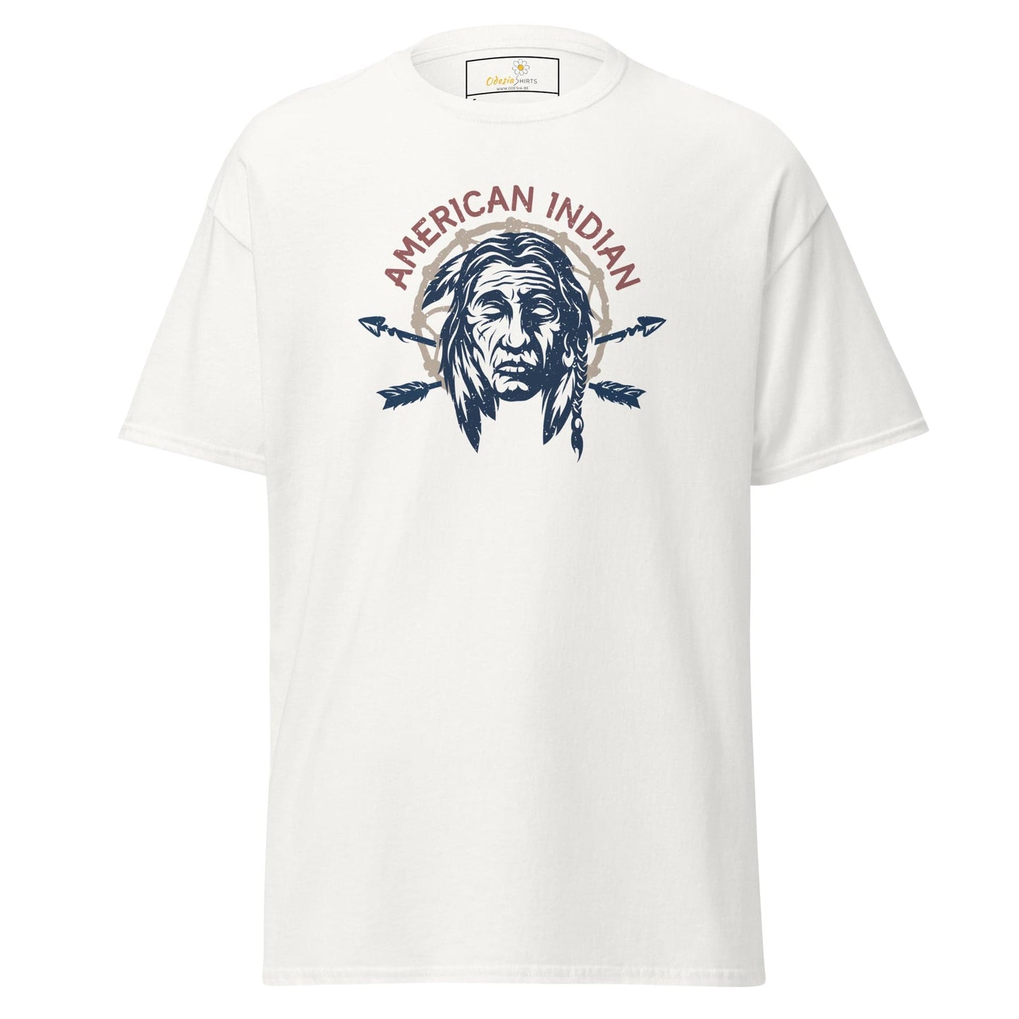 Unisex classic t-shirt - VINTAGE AMERICAN INDIAN - REGULAR - White / S