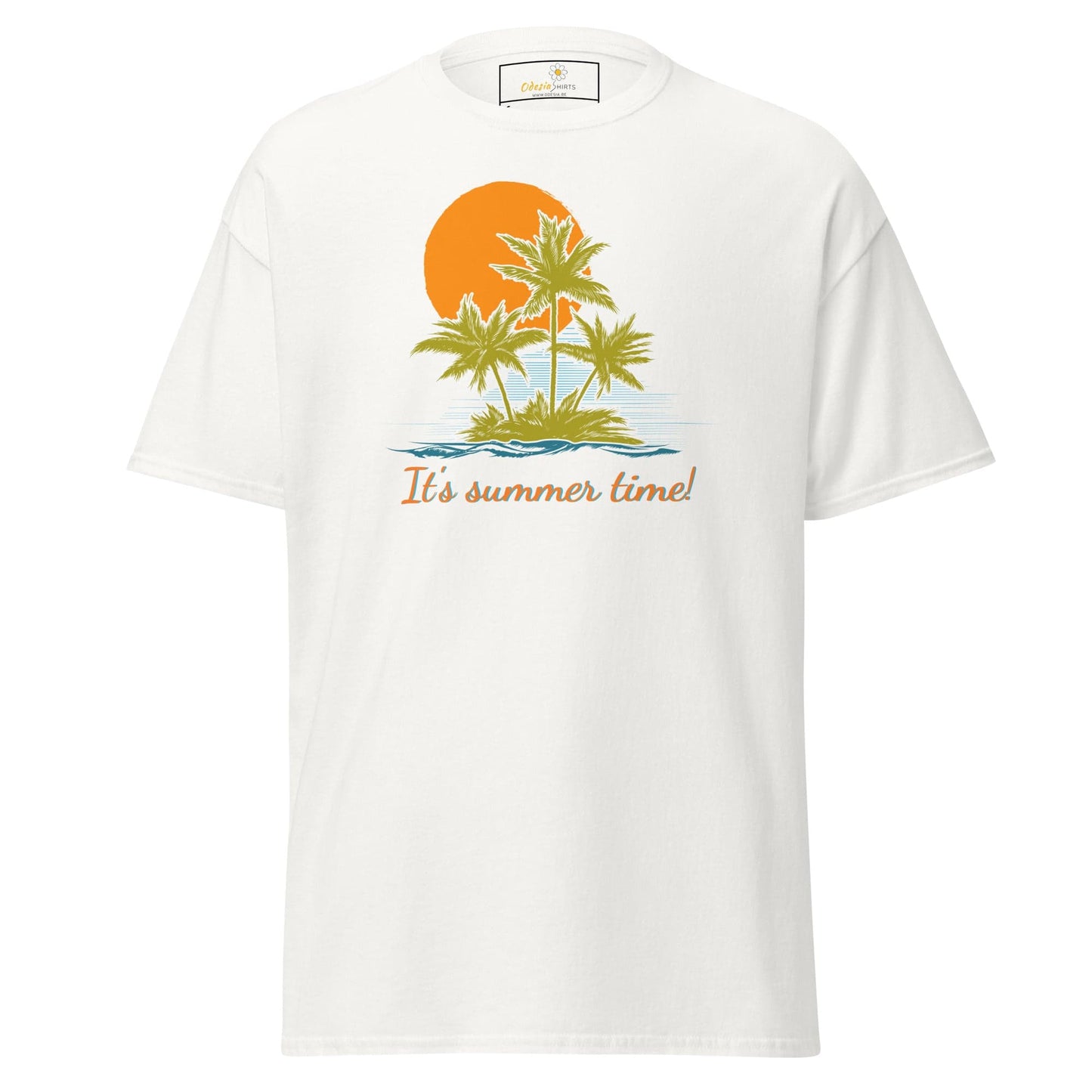 Unisex classic t-shirt - SUMMER TROPICAL TREES - REGULAR - White / S