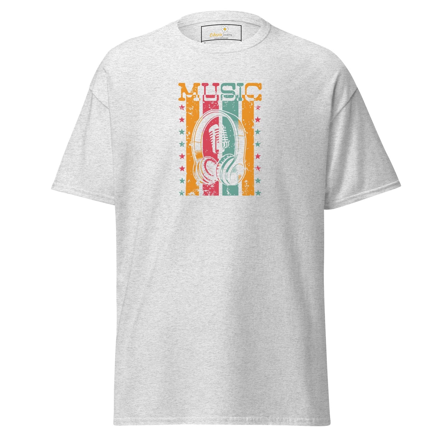 Unisex classic tee - MUSIC MICROPHONE - REGULAR - Ash / S