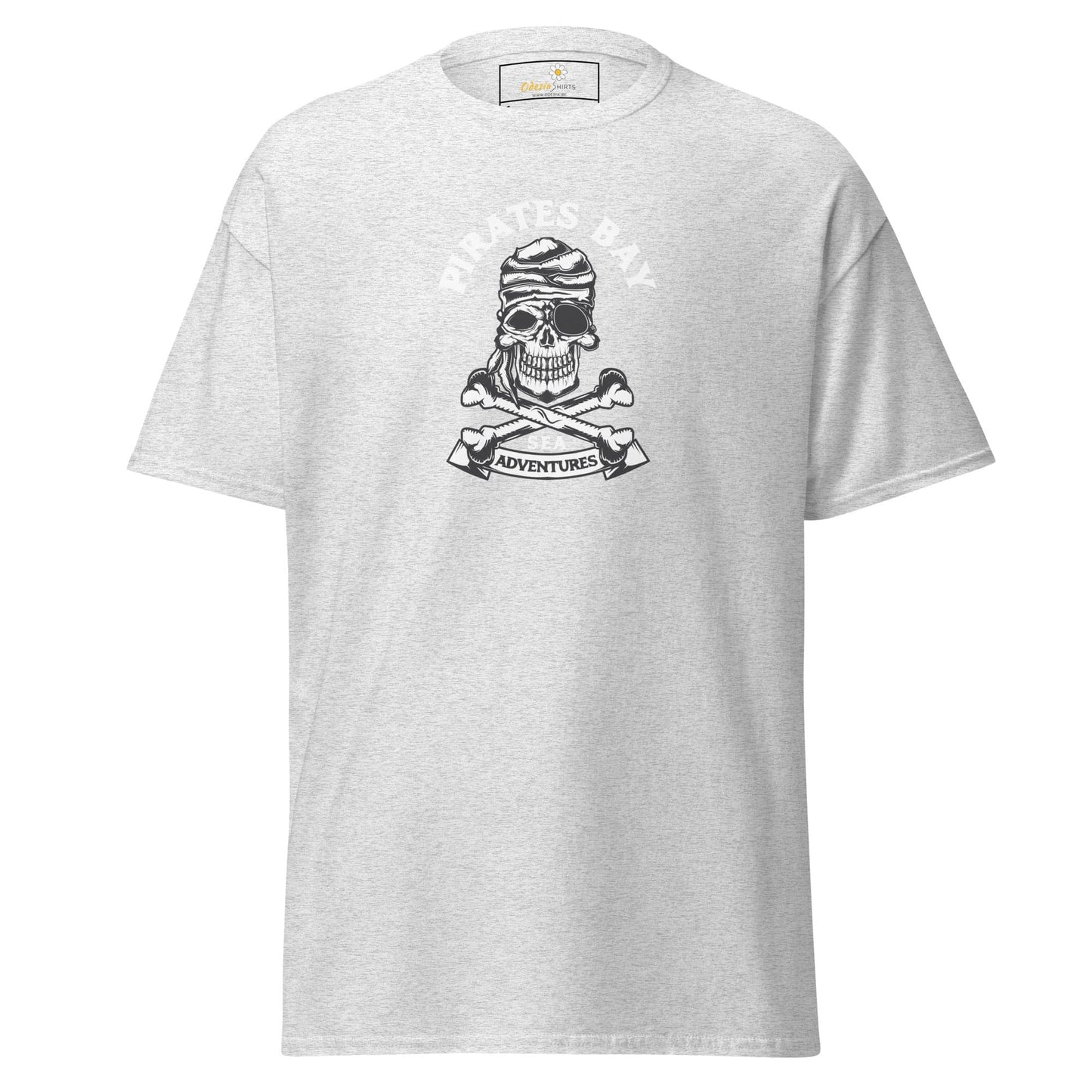 Unisex classic t-shirt - SKULL PIRATES BAY - REGULAR - Ash / S