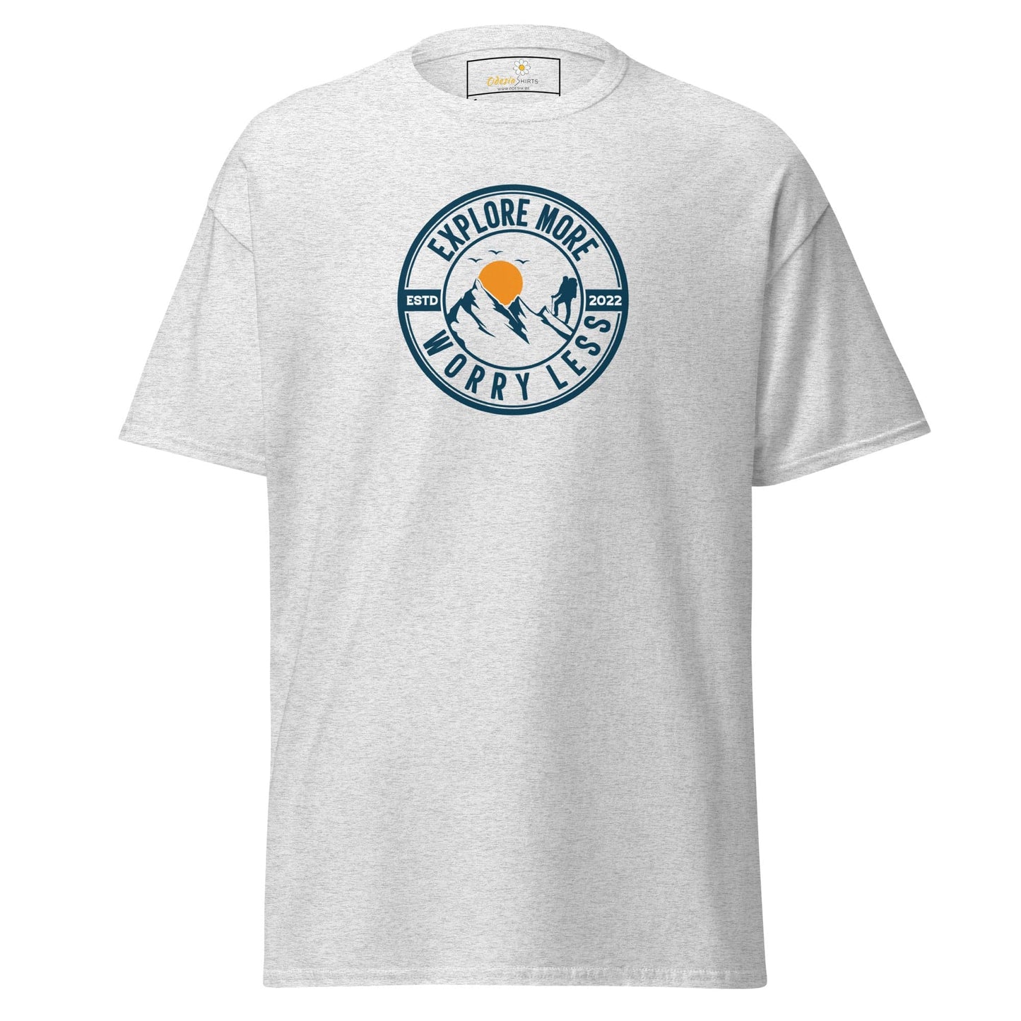 Unisex classic t-shirt - ADVENTURE EXPLORE WORRY LESS - REGULAR - Ash / S