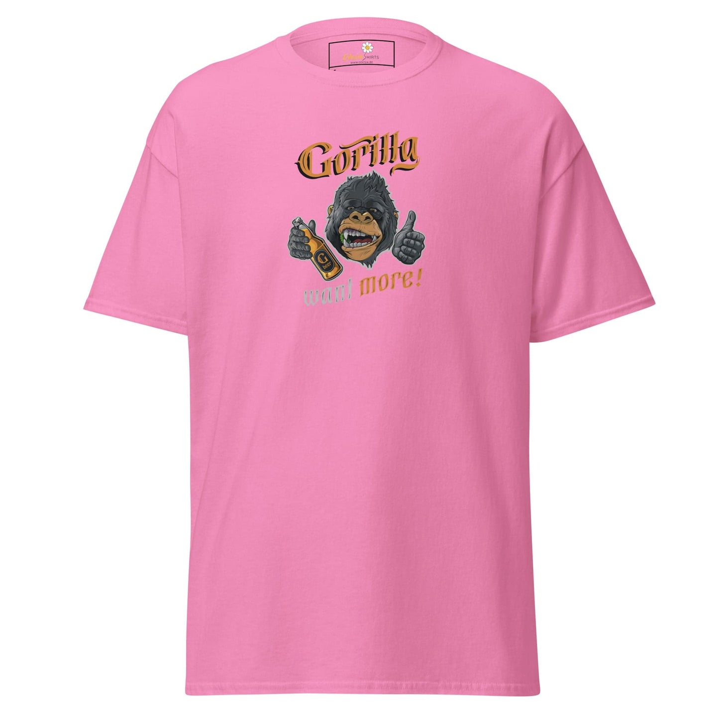 Unisex classic t-shirt - FUN WILD LIFE GORILLA WANT MORE - REGULAR - Azalea / S