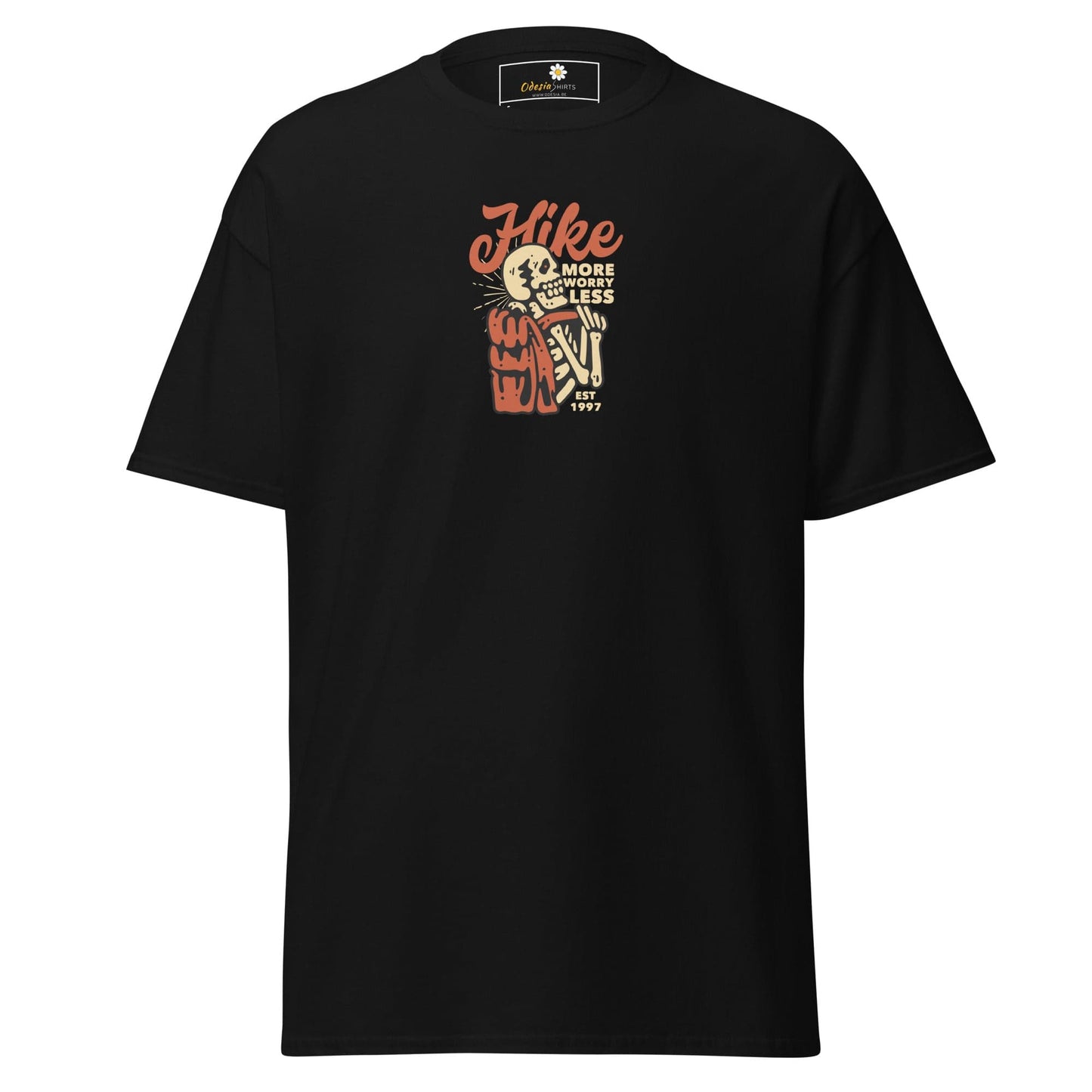 Unisex classic tee - SKULL SPORT HIKE MORE - REGULAR - Black / S