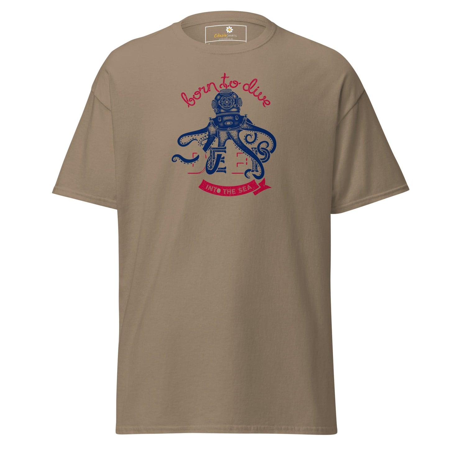 Unisex classic t-shirt - SPORT BORN TO DIVE - REGULAR - Brown Savana / S