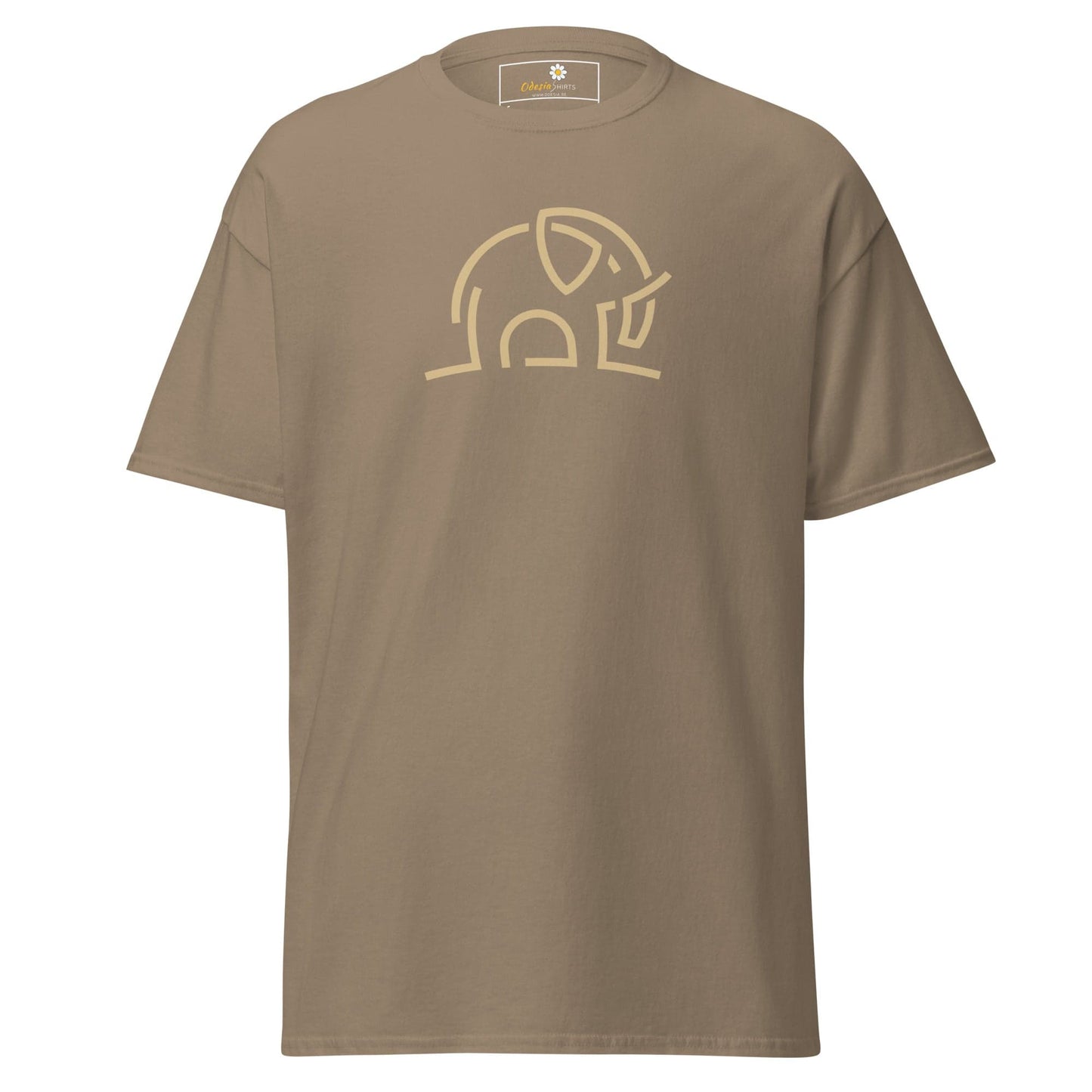 Unisex classic tee - WILD LIFE ELEPHANT LINES - Brown Savana / S