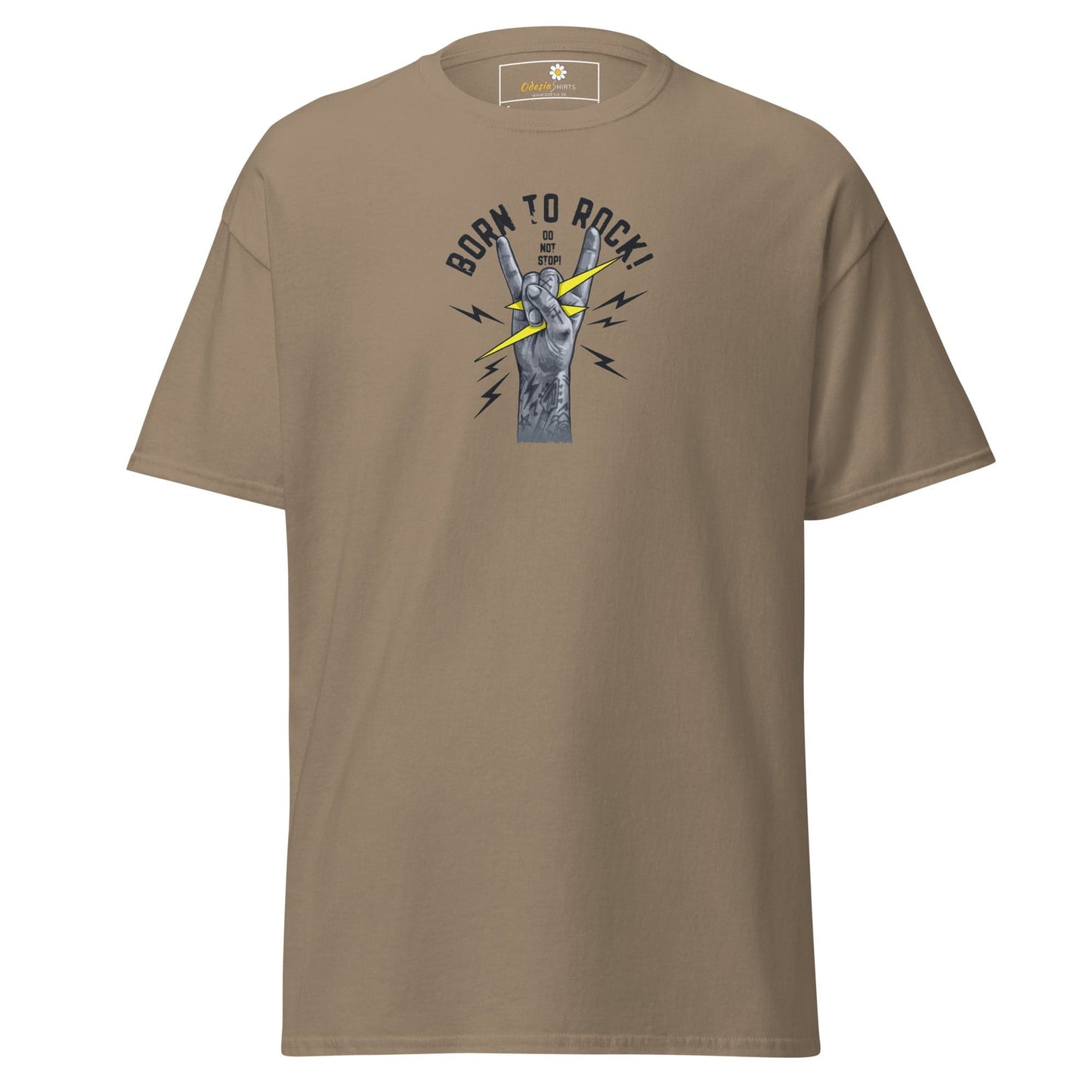 Unisex classic tee - MUSIC BORN TO ROCK - REGULAR - Brown Savana / S