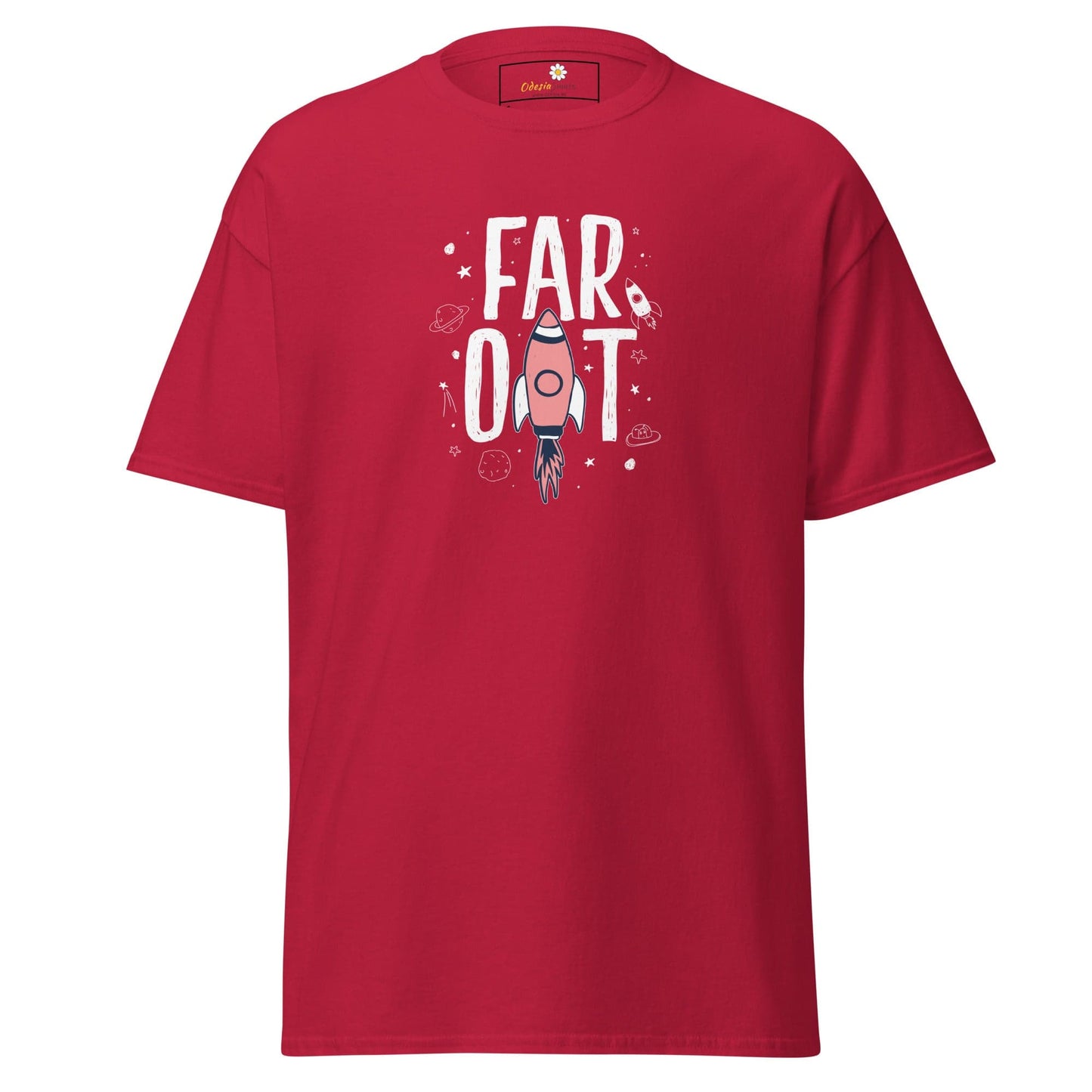 Unisex classic t-shirt - SPACE FAR OUT - REGULAR - Cardinal / S