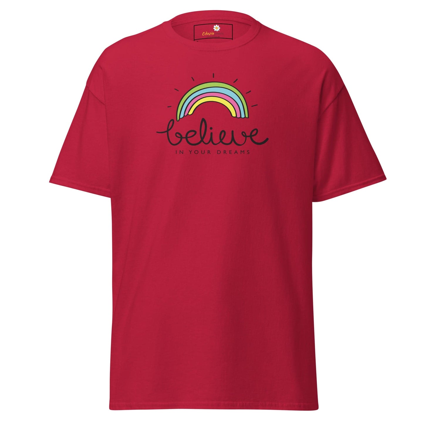 Unisex classic t-shirt - POSITIVE BELIEVE IN YOUR DREAMS - REGULAR - Cardinal / S