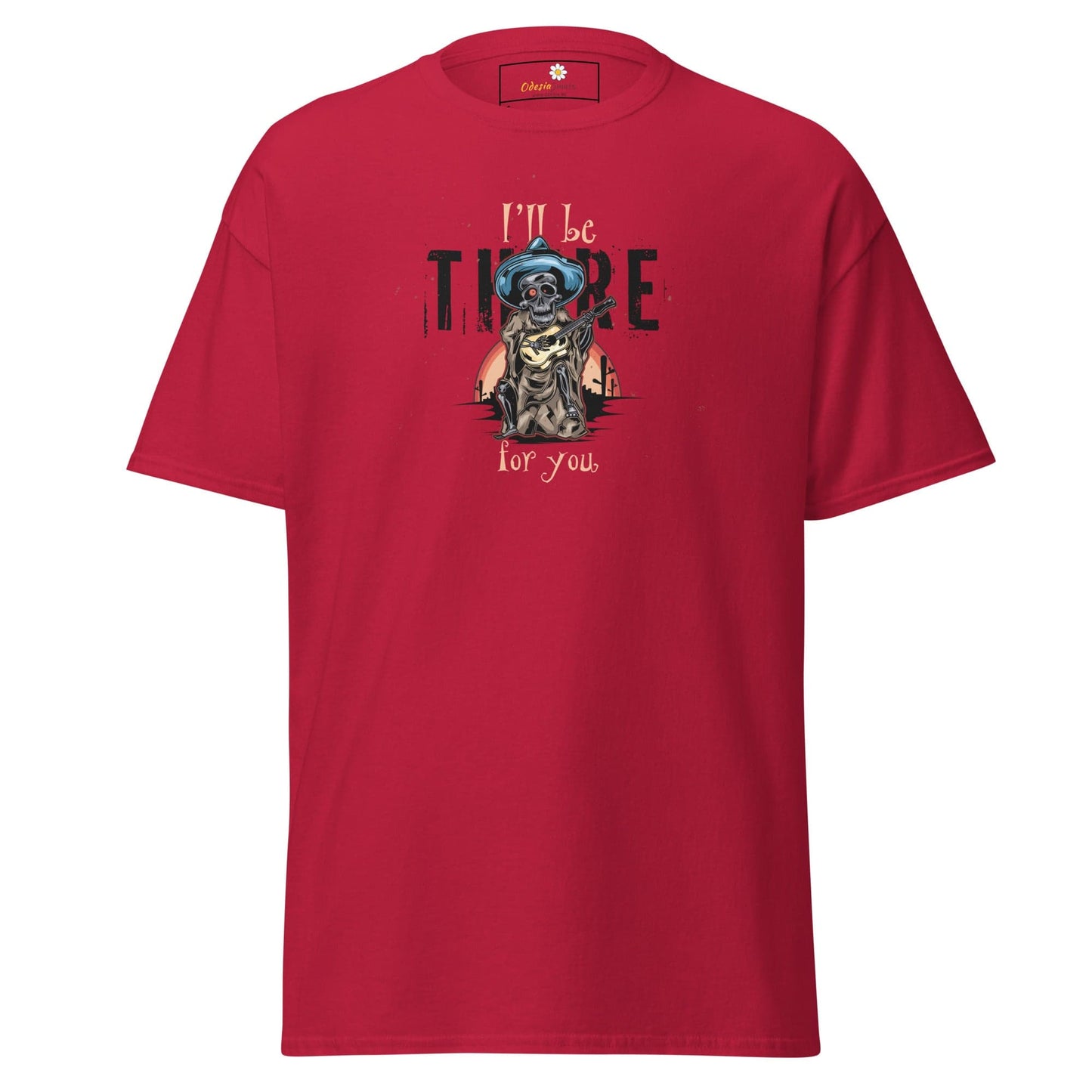 Unisex classic t-shirt - SKULL I WILL BE THERE FOR YOU - REGULAR - Cardinal / S