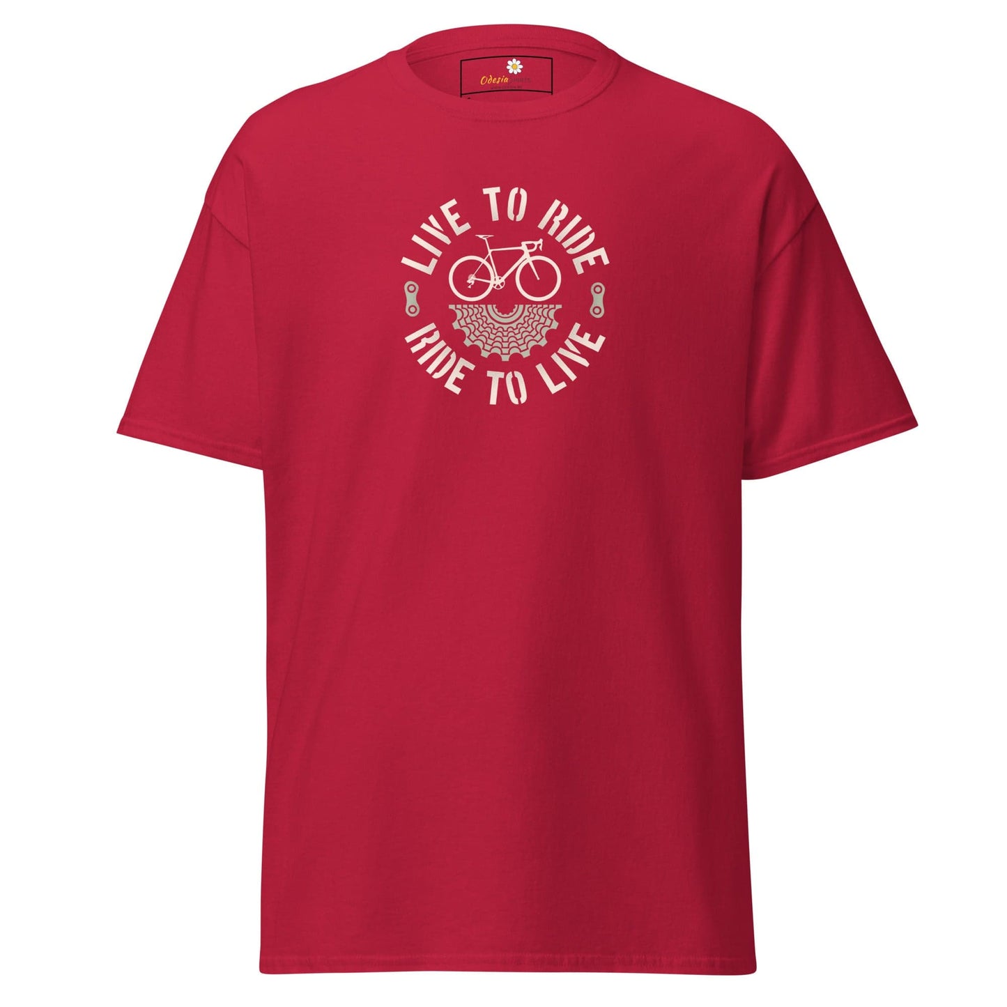 Unisex classic t-shirt - SPORT BICYCLE RIDE TO LIVE - REGULAR - Cardinal / S