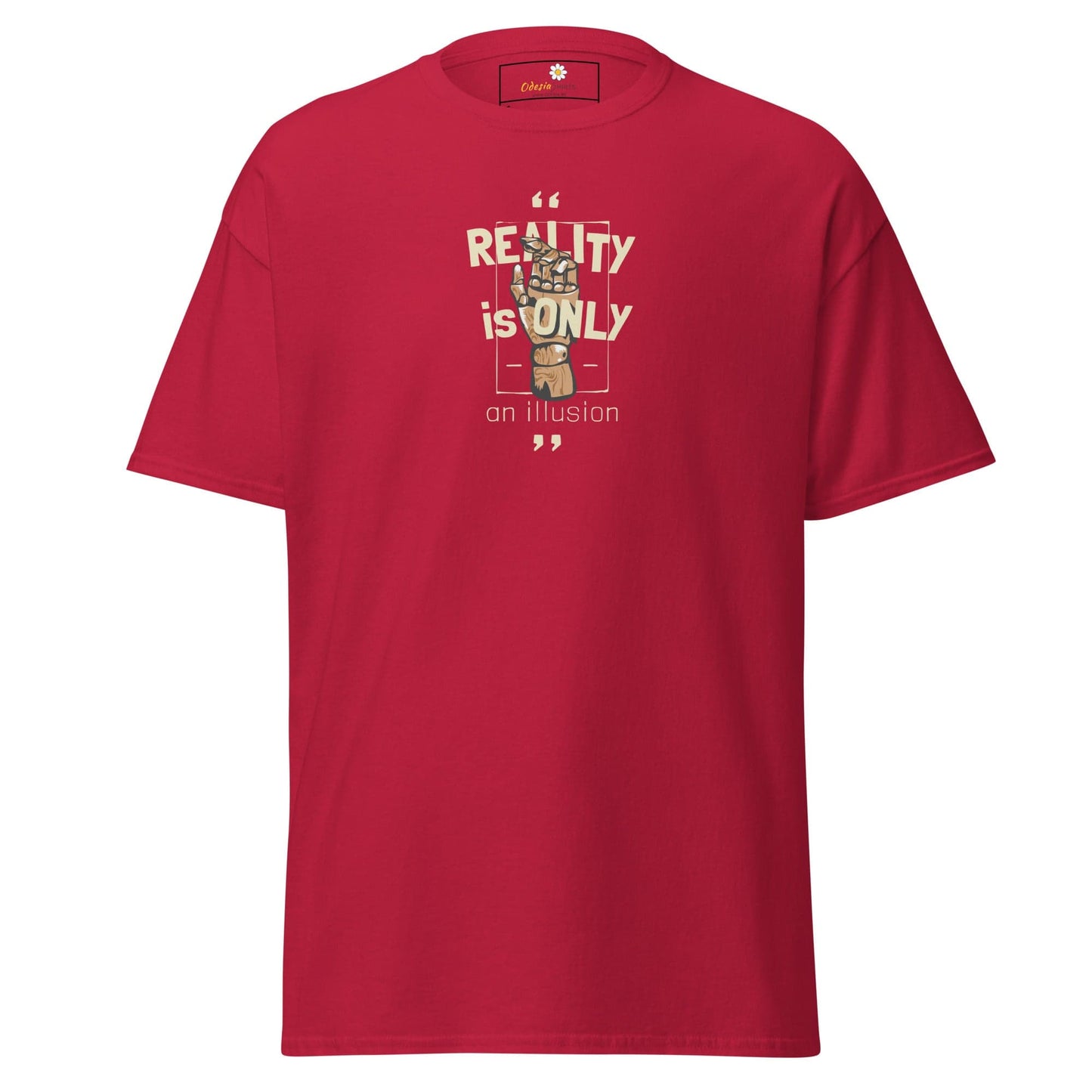 Unisex classic tee - MYSTIC TEXT REALITY AN ILLUSION - REGULAR - Cardinal / S