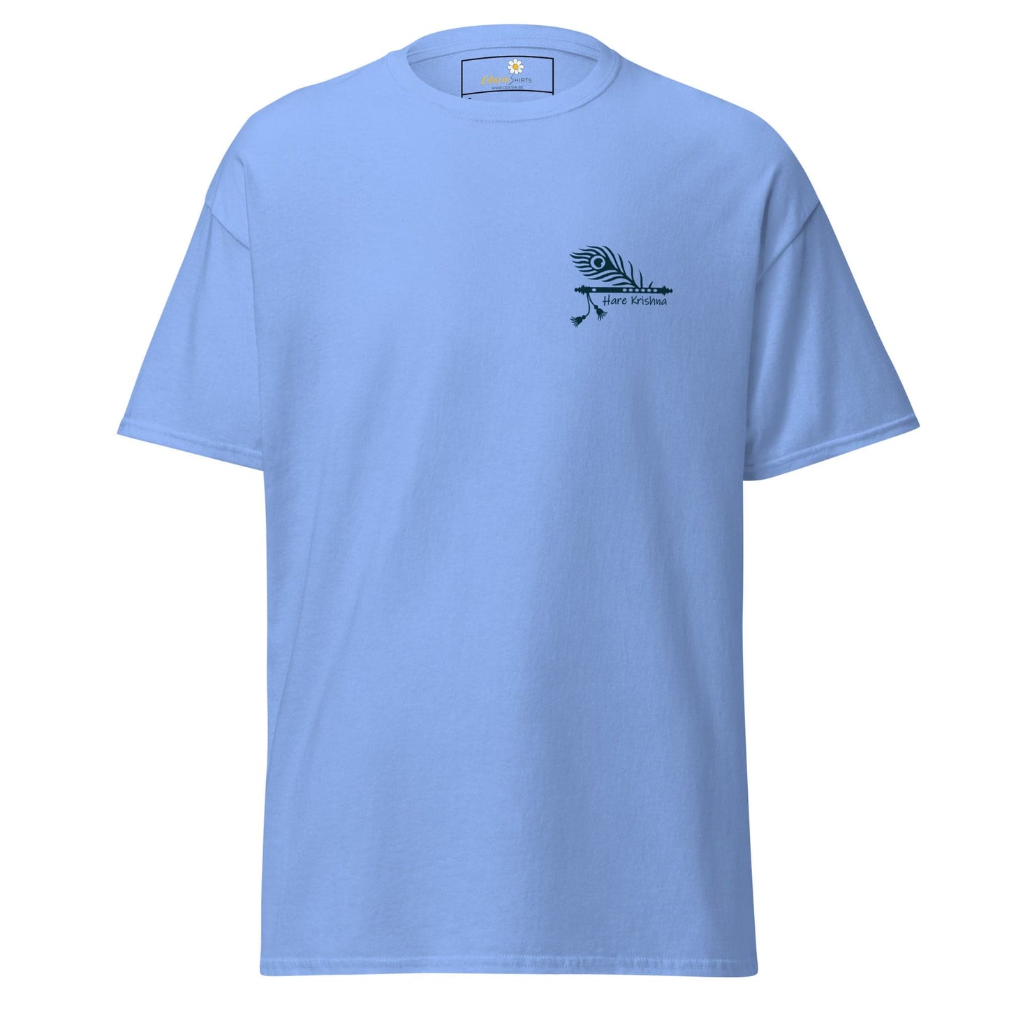 Unisex classic tee - SPIRITUAL KRISHNA’S FLUTE POCKET - REGULAR - Carolina Blue / S