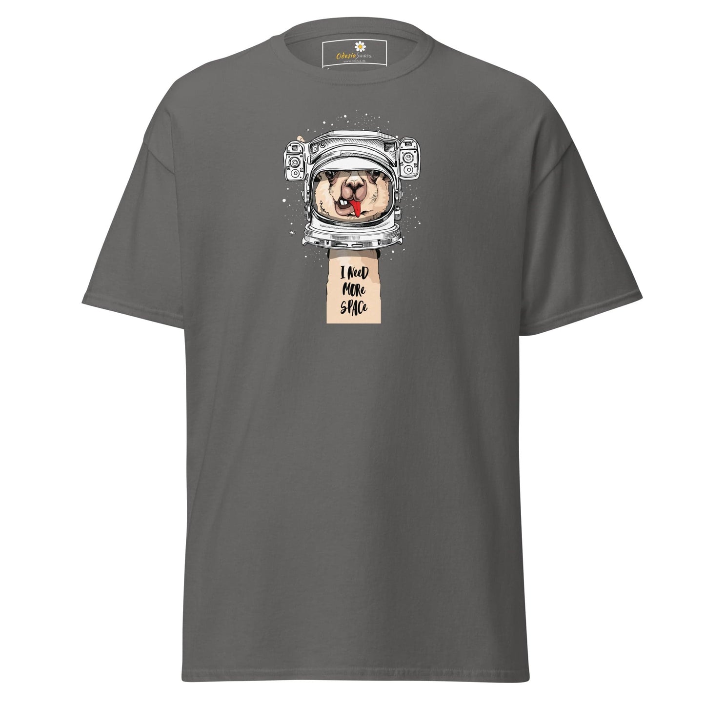 Unisex classic t-shirt - ASTRONAUT FUN LAMA SPACE - REGULAR - Charcoal / S