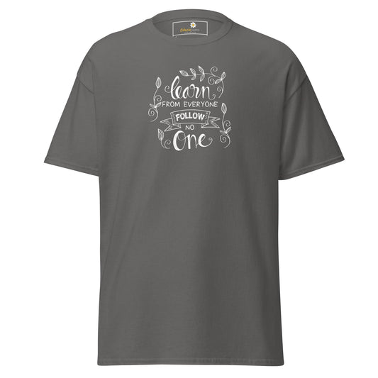 Unisex classic t-shirt - TEXT LEARN FROM EVERYONE - REGULAR - Charcoal / S
