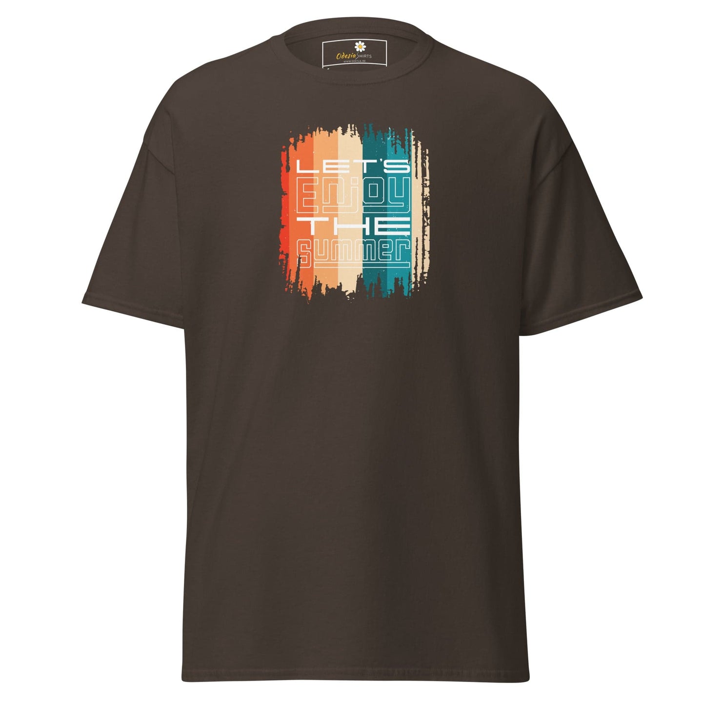 Unisex classic t-shirt - SUMMER LETS ENJOY - REGULAR - Dark Chocolate / S