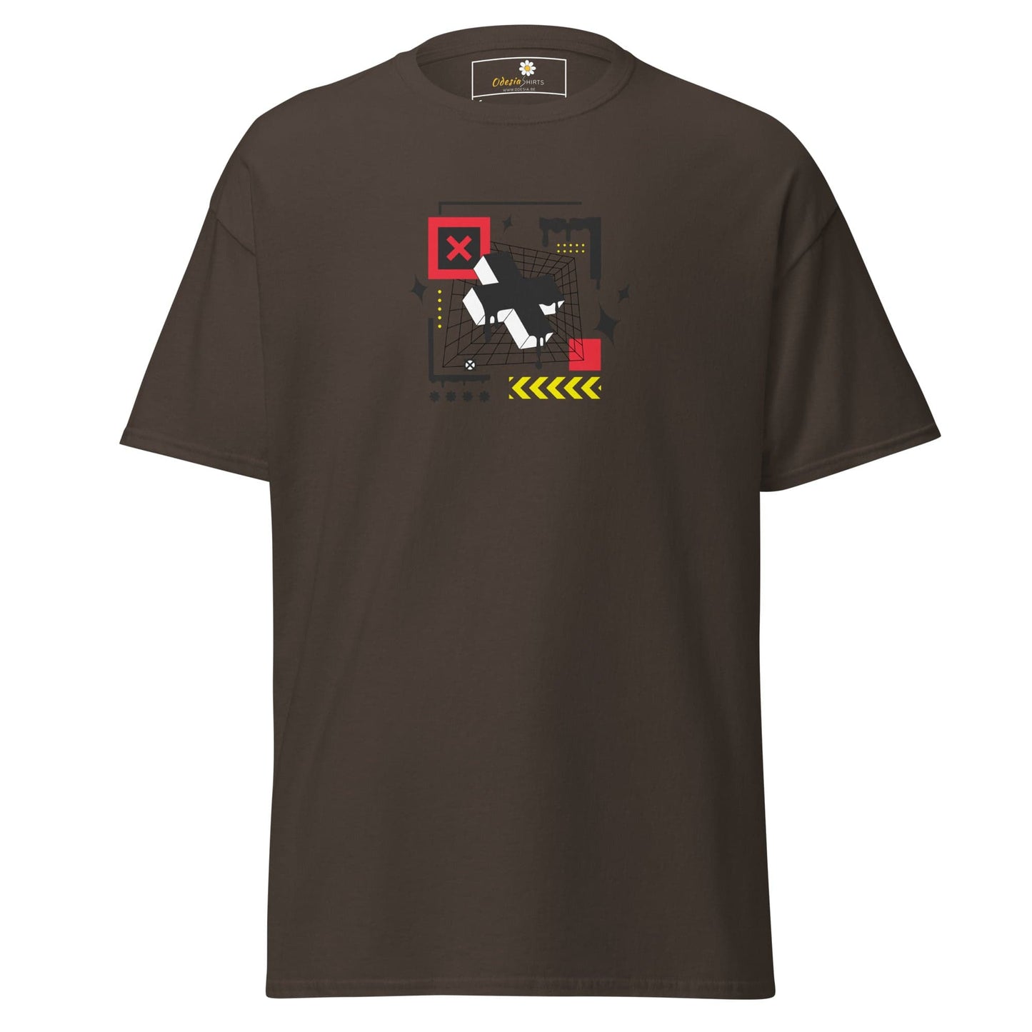 Unisex classic t-shirt - ABSTRACT FIGURES - REGULAR - Dark Chocolate / S