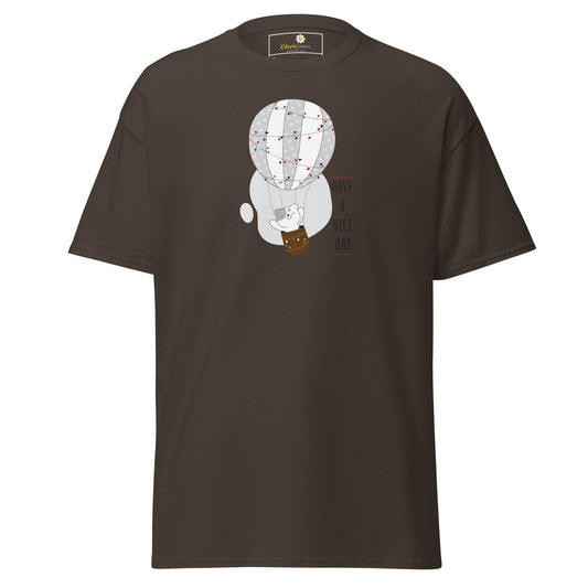Unisex classic tee - ANIMALS CAT LUFTBALLON - REGULAR - Dark Chocolate / S