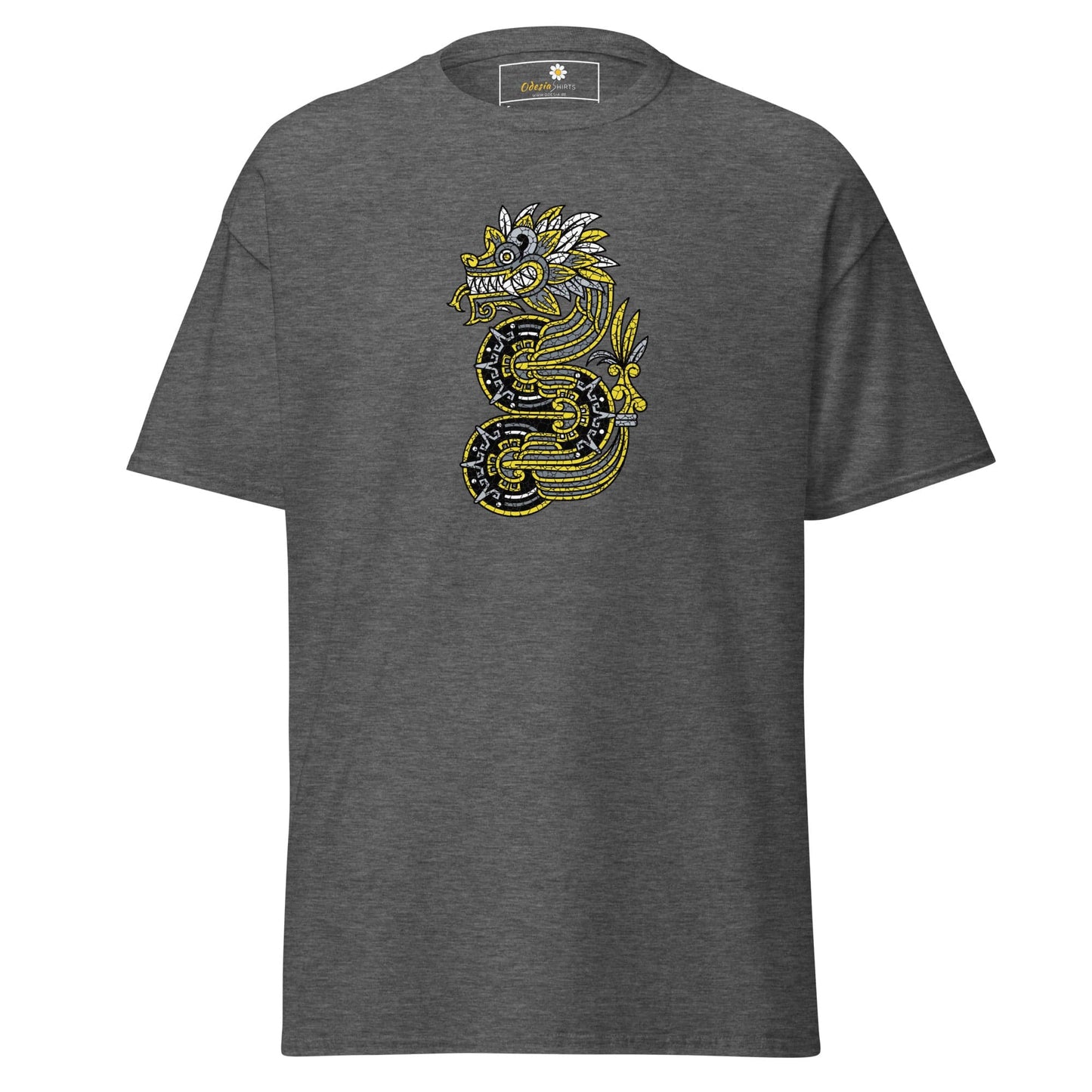 Unisex classic t-shirt - MYSTIC YELLOW GREY DRAGON - REGULAR - Dark Heather / S