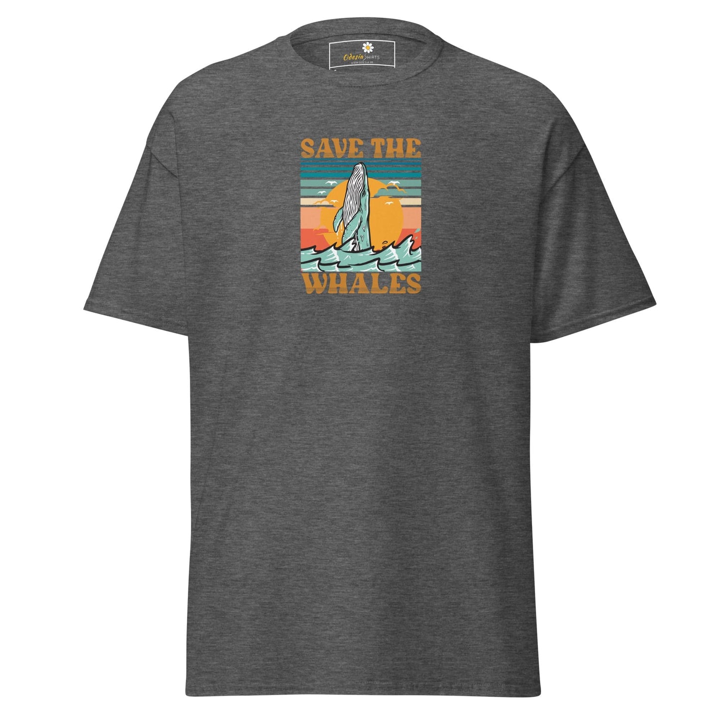 Unisex classic tee - WILD LIFE SAVE THE WHALES - REGULAR - Dark Heather / S