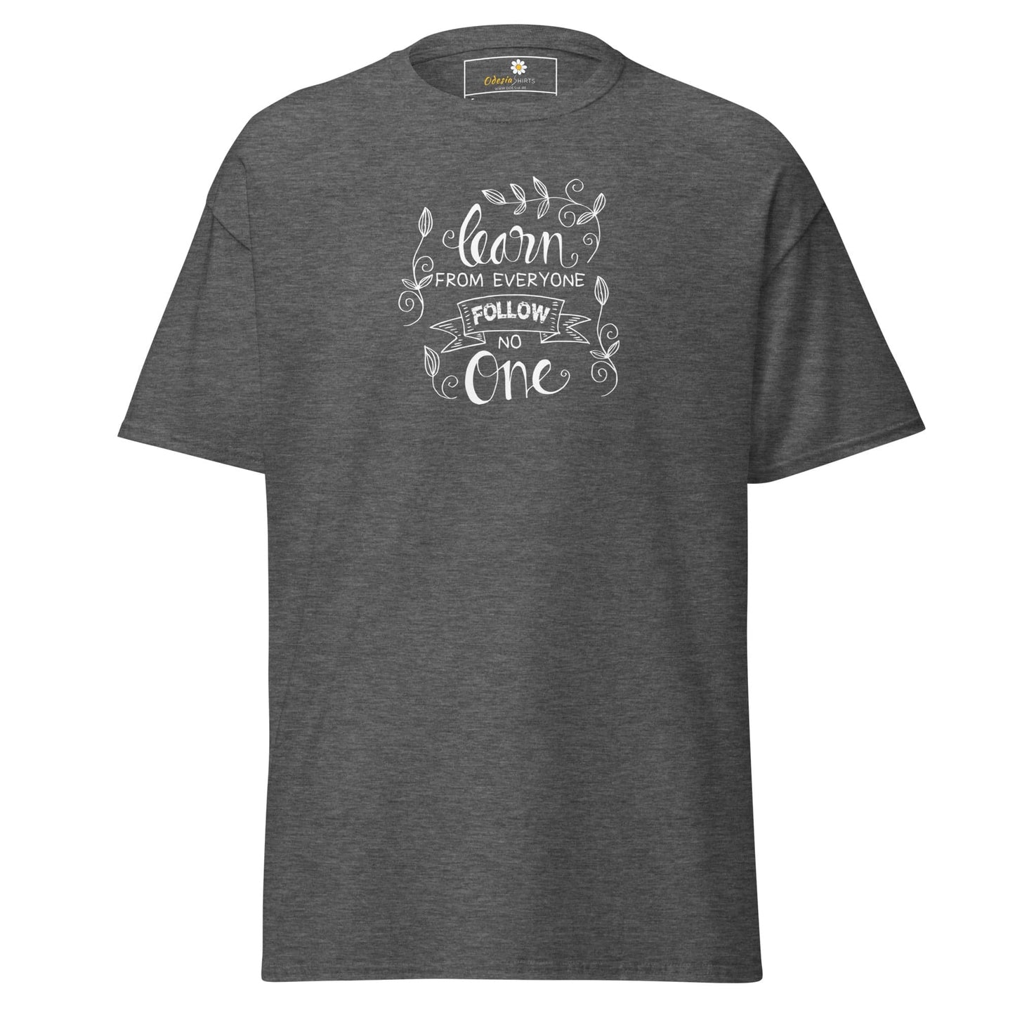 Unisex classic t-shirt - TEXT LEARN FROM EVERYONE - REGULAR - Dark Heather / S