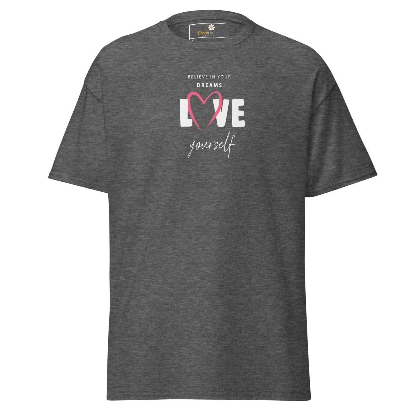 Unisex classic tee - MISC BELIEVE DREAMS LOVE - REGULAR - Dark Heather / S