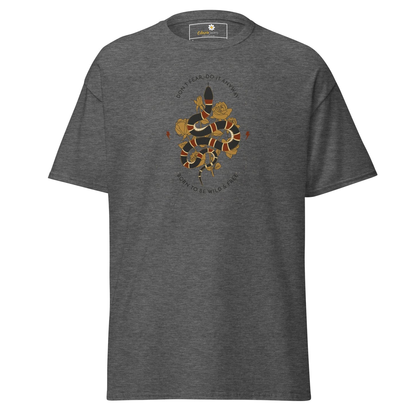 Unisex classic t-shirt - SNAKE TO BE WILD - REGULAR - Dark Heather / S