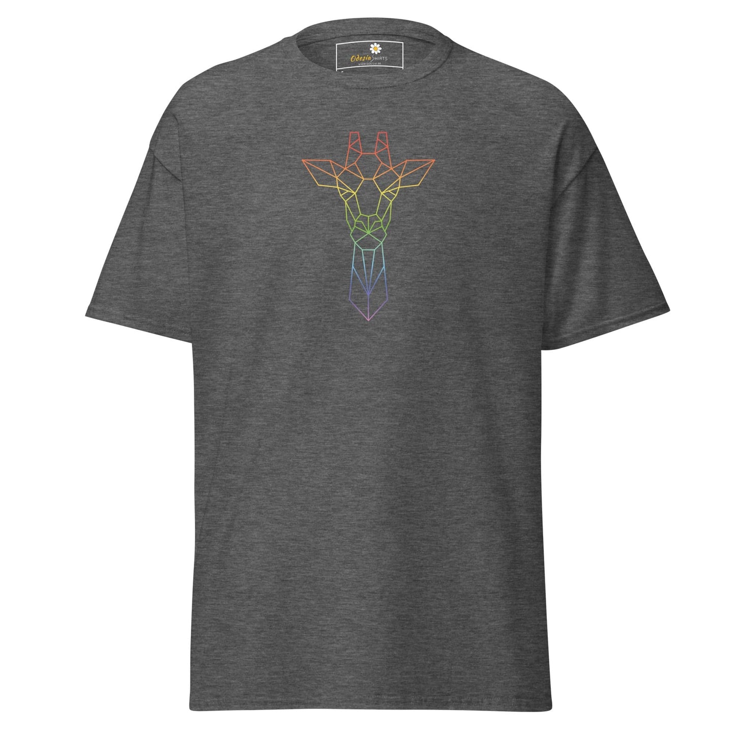 Unisex classic t-shirt - WILD LIFE GIRAFFE - REGULAR - Dark Heather / S