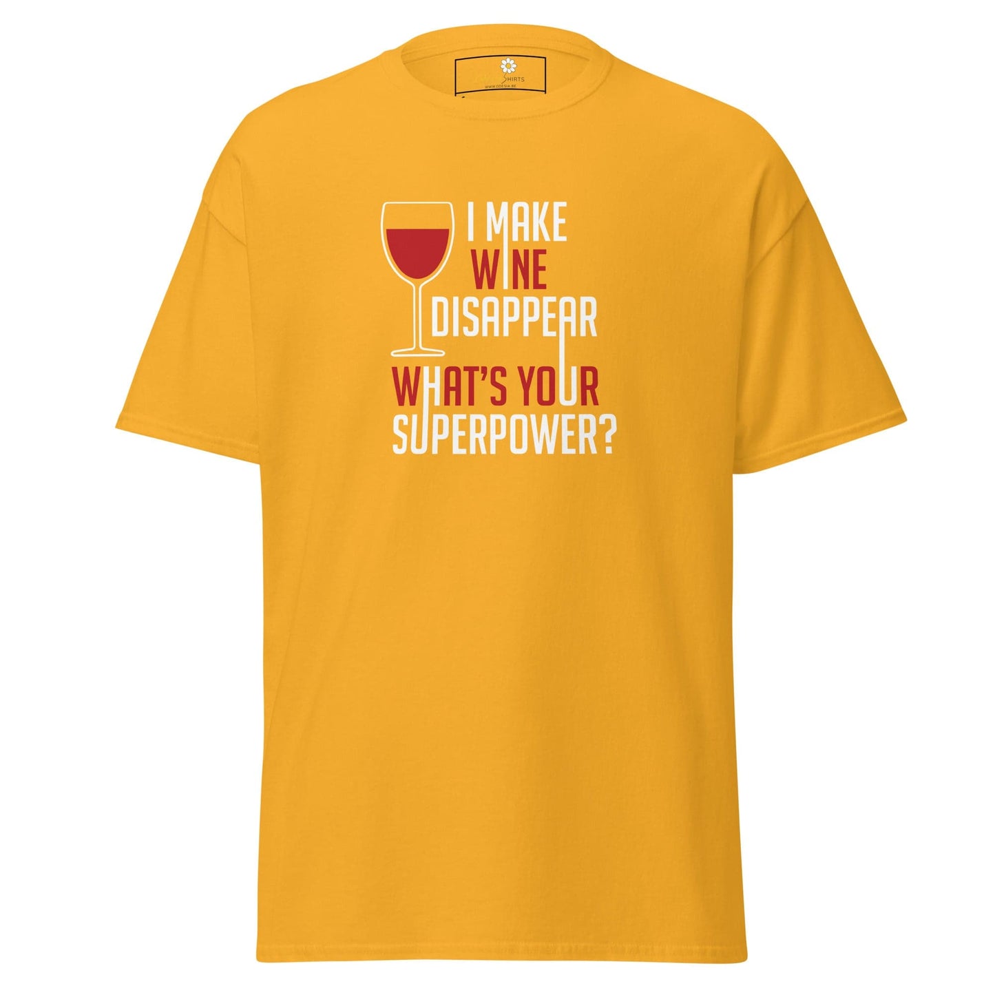 Unisex classic t-shirt - FUN WINE DISSAPEAR - REGULAR - Gold / S