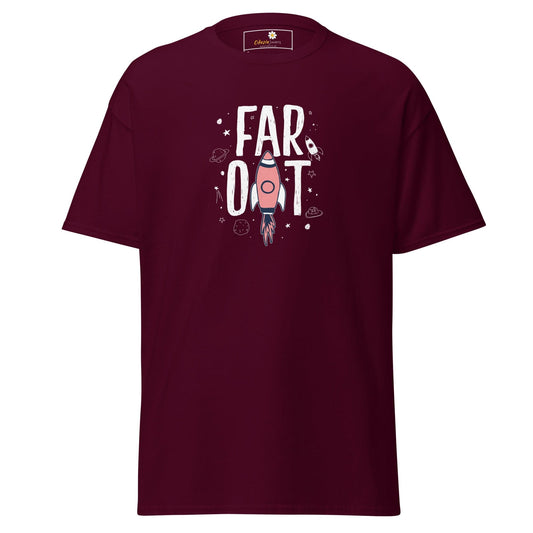 Unisex classic t-shirt - SPACE FAR OUT - REGULAR - Maroon / S