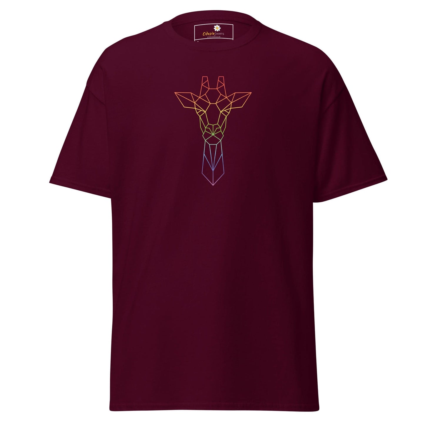 Unisex classic t-shirt - WILD LIFE GIRAFFE - REGULAR - Maroon / S