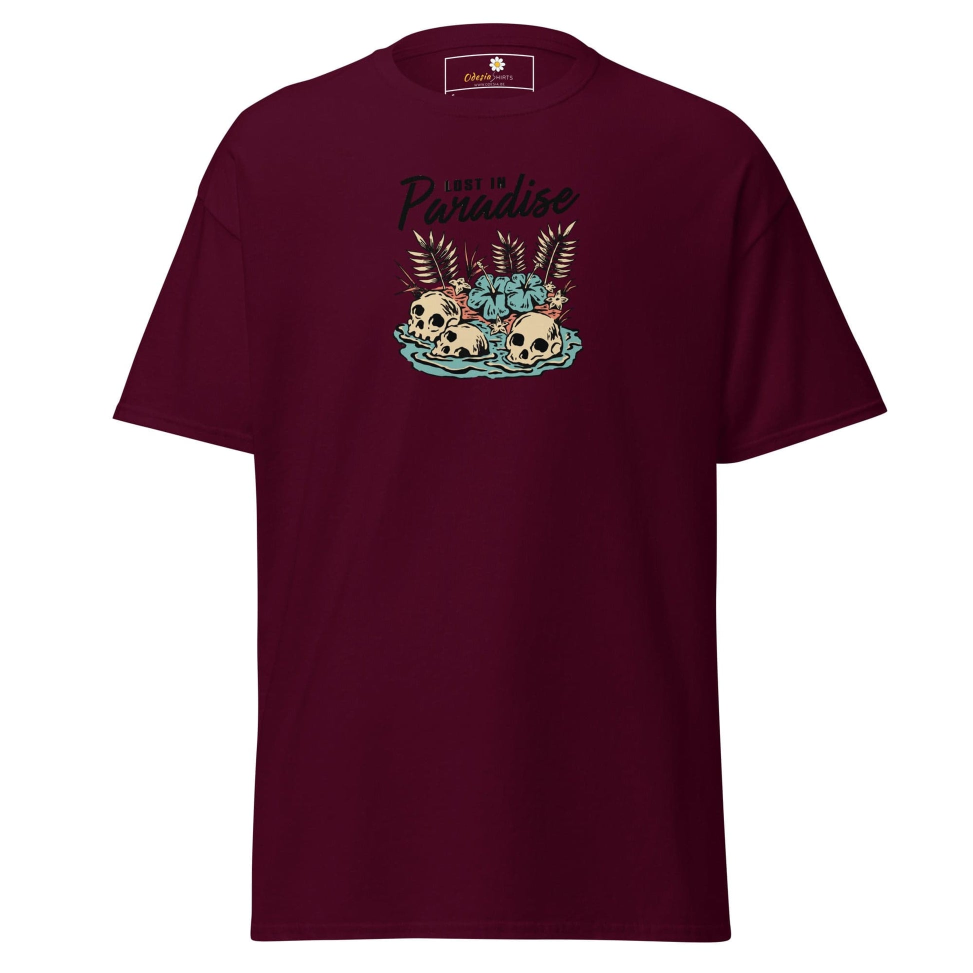 Unisex classic tee - SKULL LOST IN PARADISE - REGULAR - Maroon / S