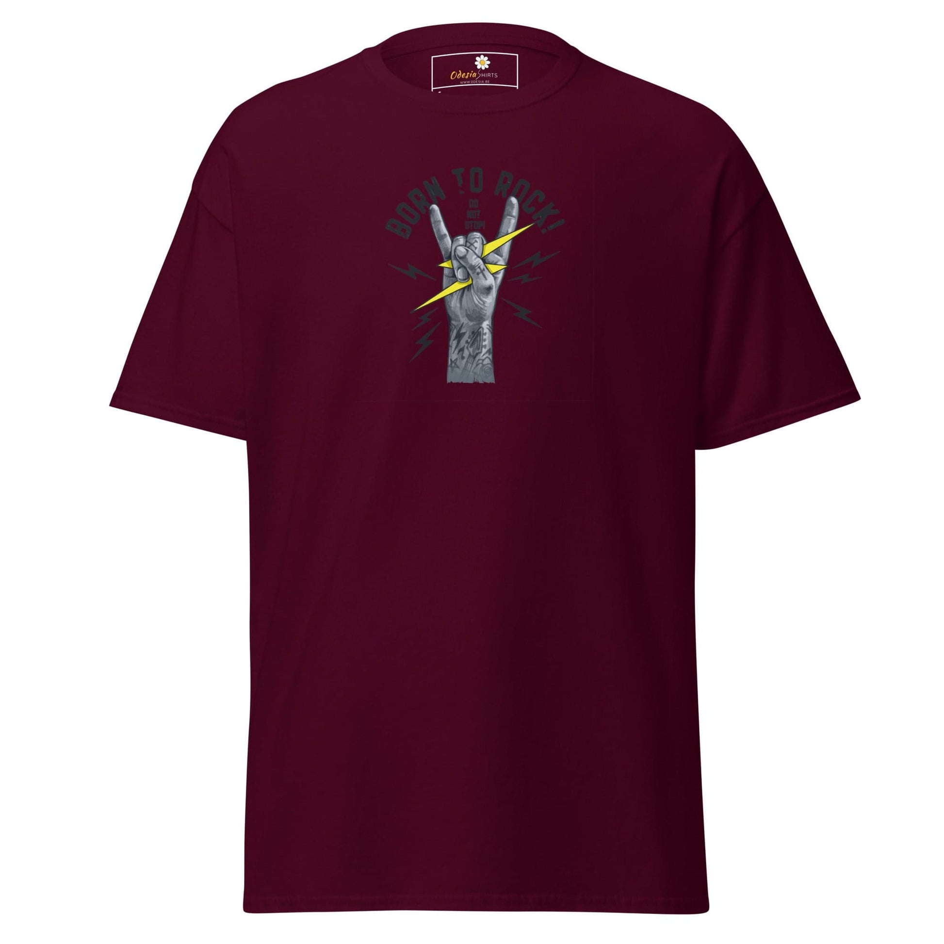 Unisex classic tee - MUSIC BORN TO ROCK - REGULAR - Maroon / S