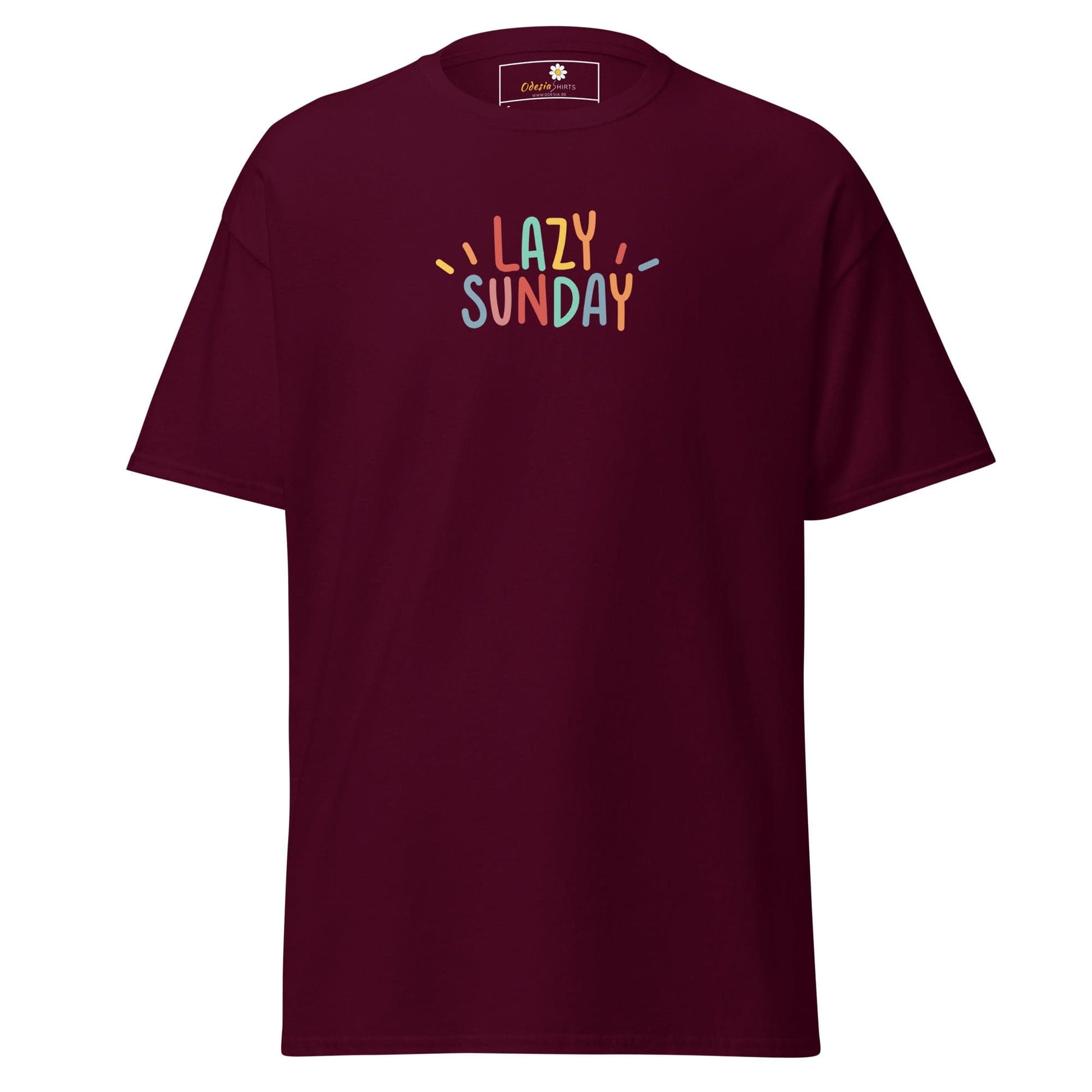 Unisex classic tee - MISC LAZY SUNDAY - REGULAR - Maroon / S