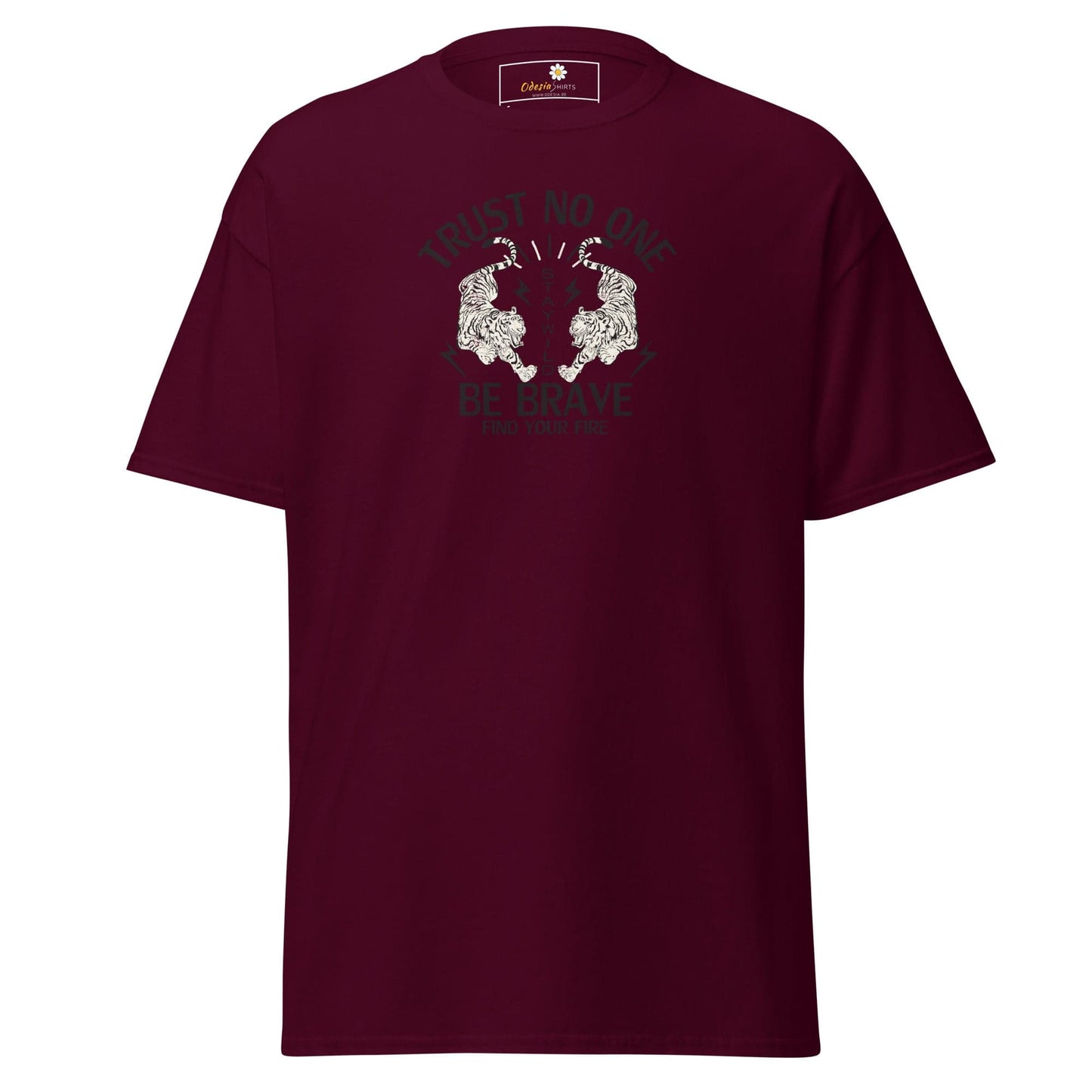 Unisex classic tee - MISC TRUST NO ONE BE BRAVE - REGULAR - Maroon / S