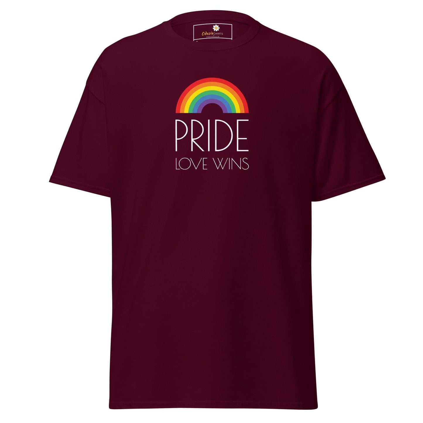 Unisex classic t-shirt - LGBTQ PRIDE LOVE WINS - REGULAR - Maroon / S