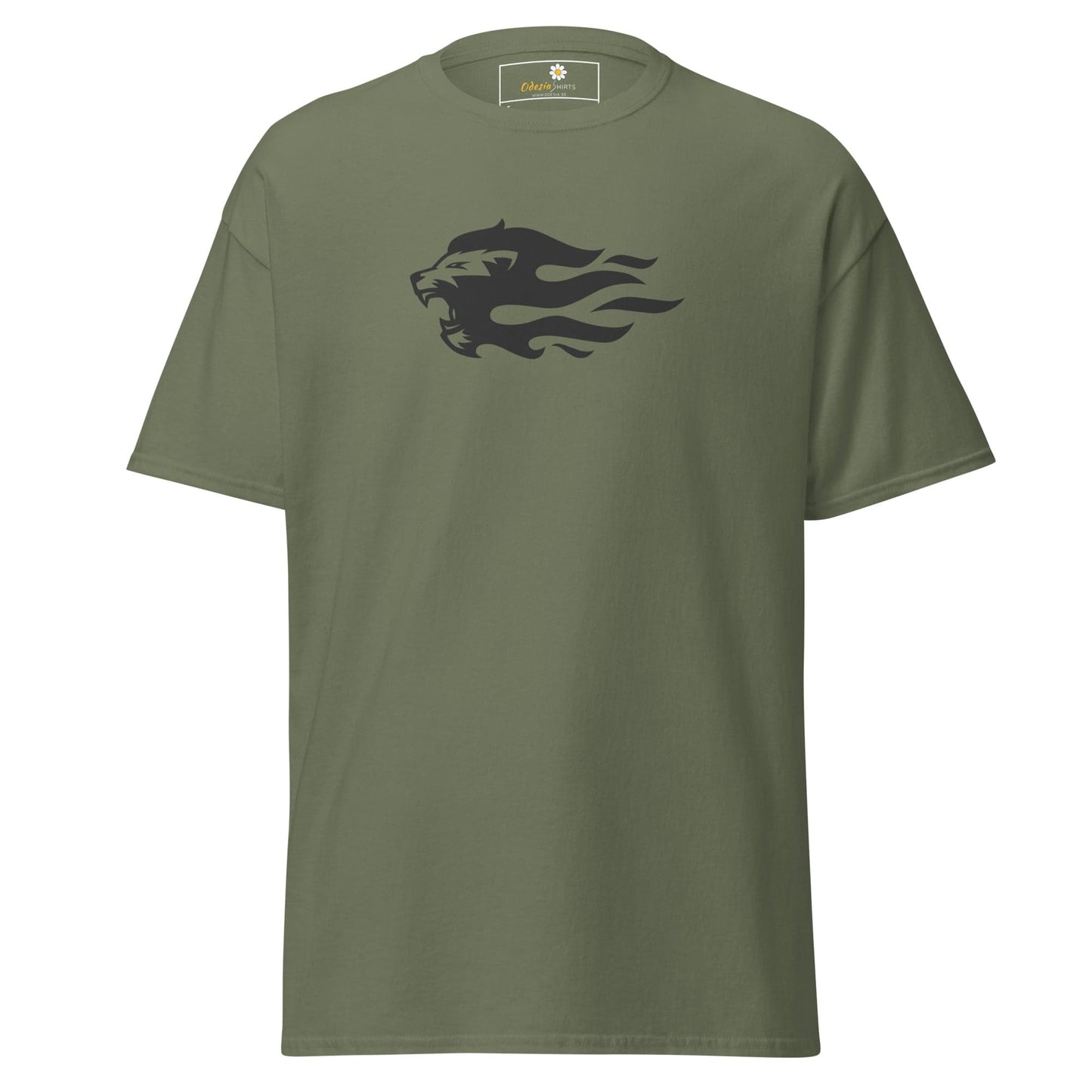 Unisex classic tee - WILD LIFE LION HEAD FLAME - REGULAR - Military Green / S