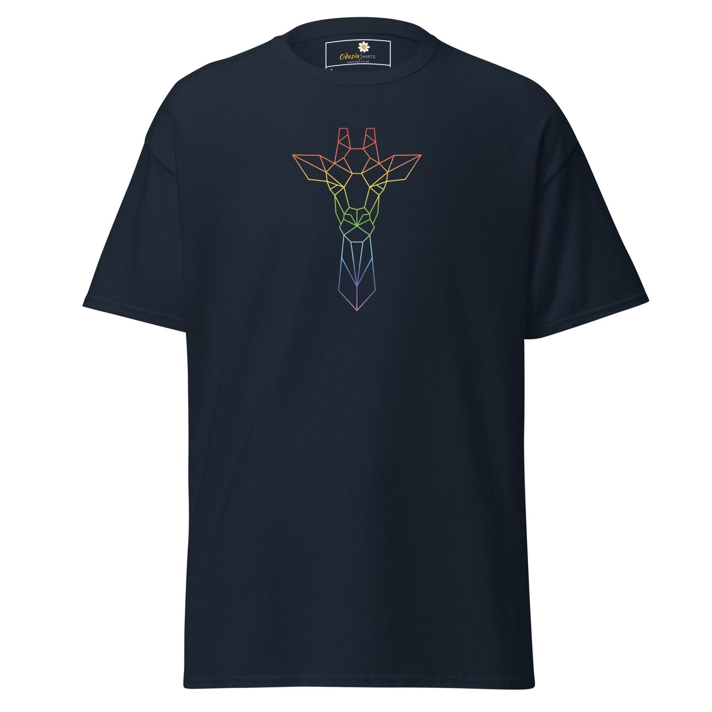 Unisex classic t-shirt - WILD LIFE GIRAFFE - REGULAR - Navy / S