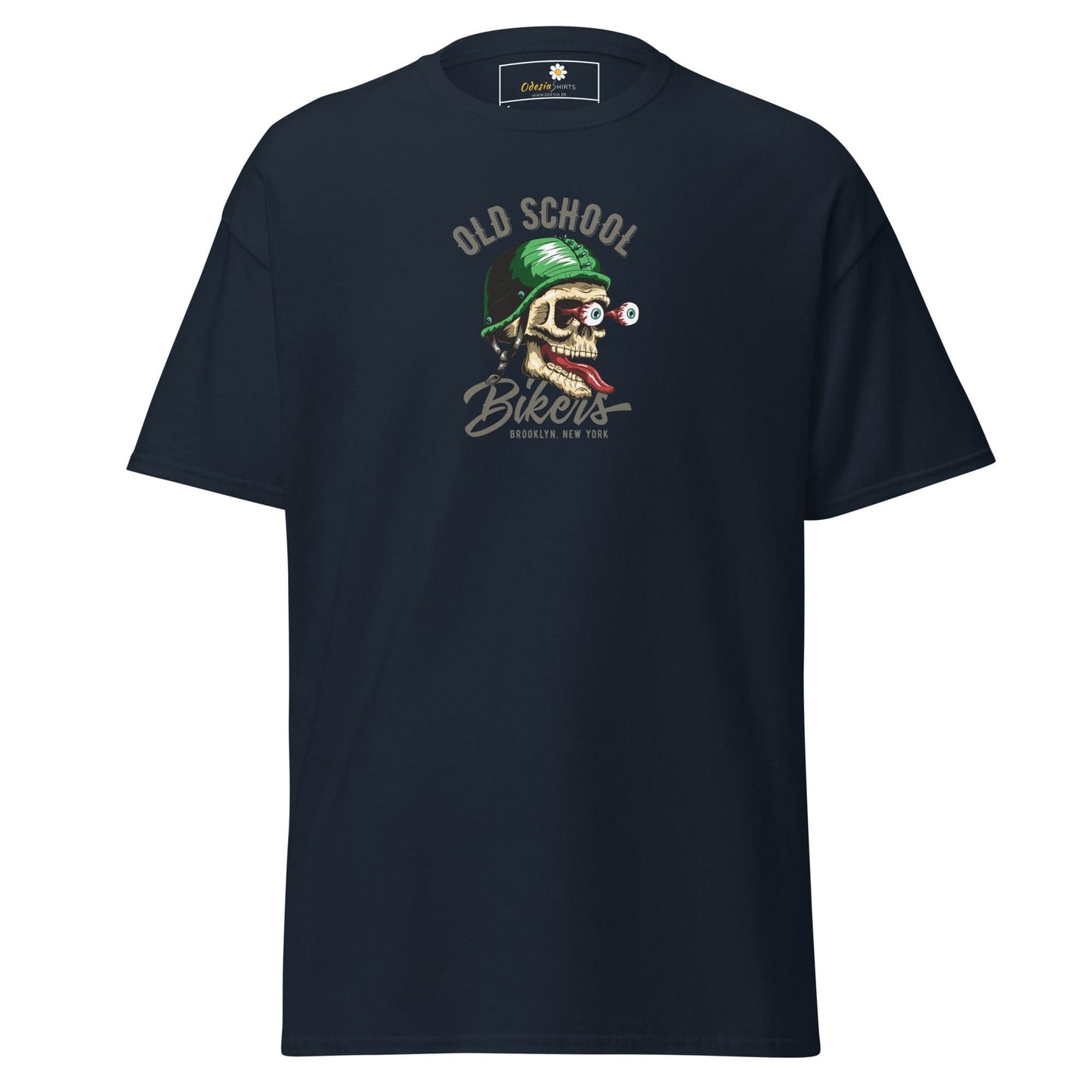 Unisex classic tee - SKULL OLD SCHOOL BIKERS - REGULAR - Navy / S