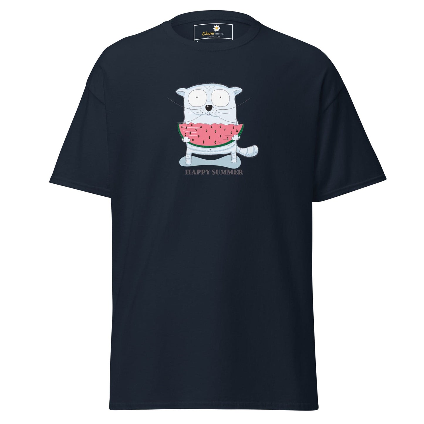 Unisex classic t-shirt - FUN ANIMALS HAPPY SUMMER - REGULAR - Navy / S
