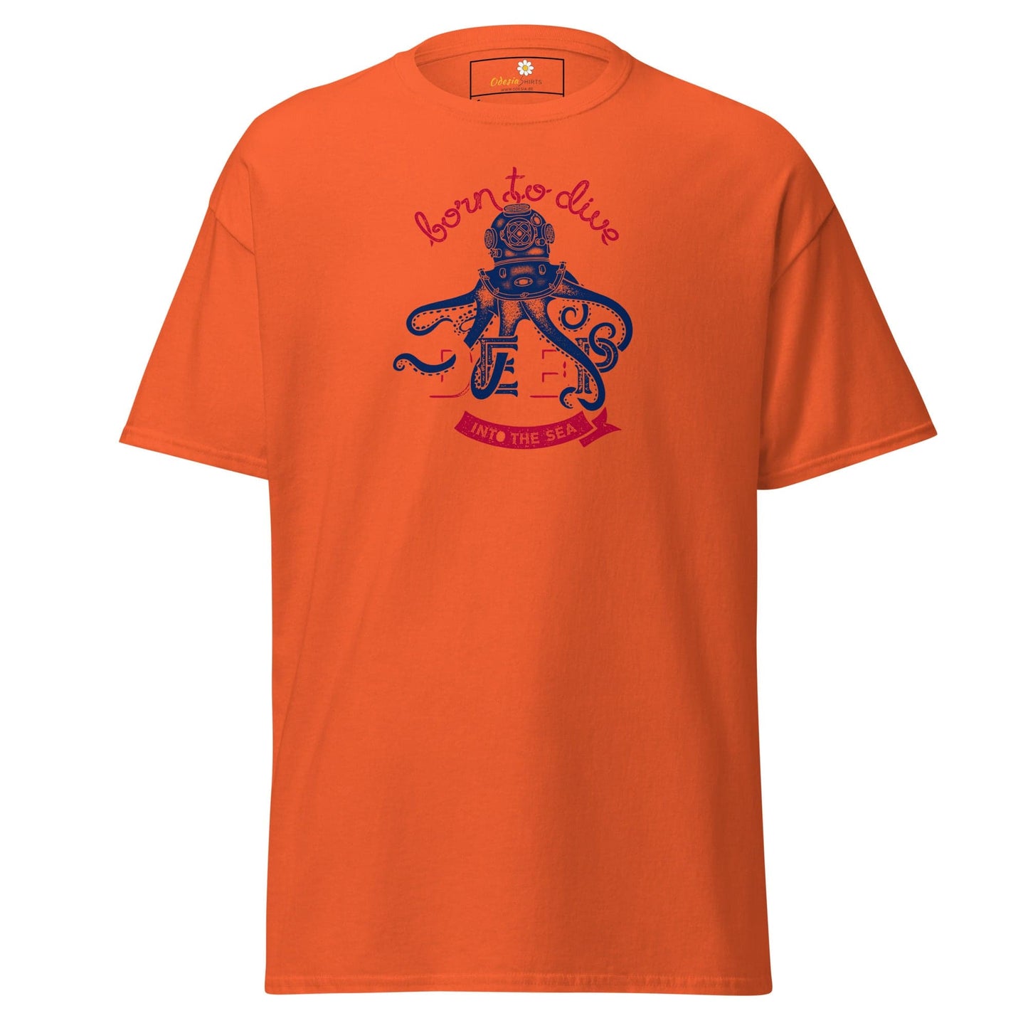 Unisex classic t-shirt - SPORT BORN TO DIVE - REGULAR - Orange / S