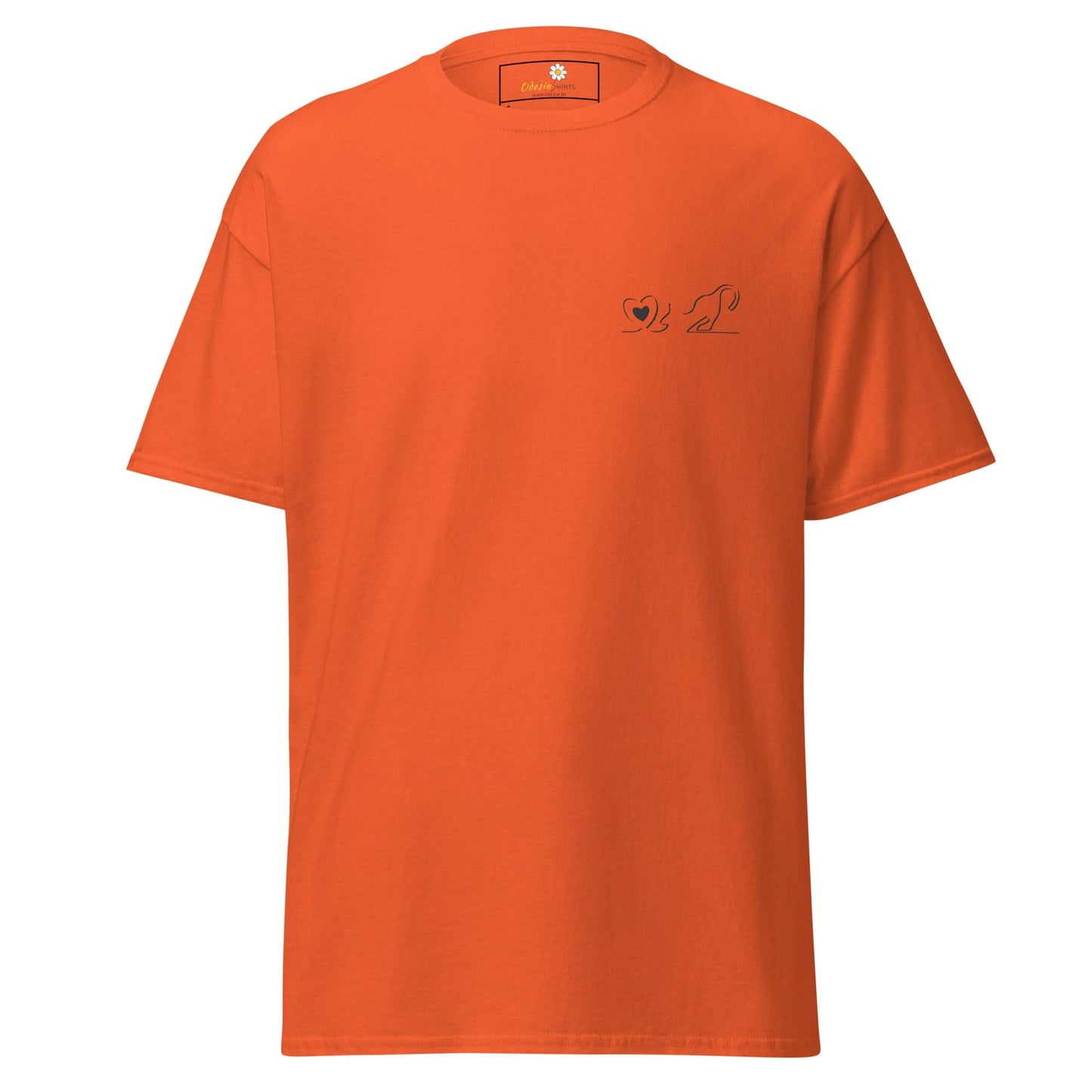 Unisex classic tee - ANIMALS LOVE CAT POCKET - REGULAR - Orange / S