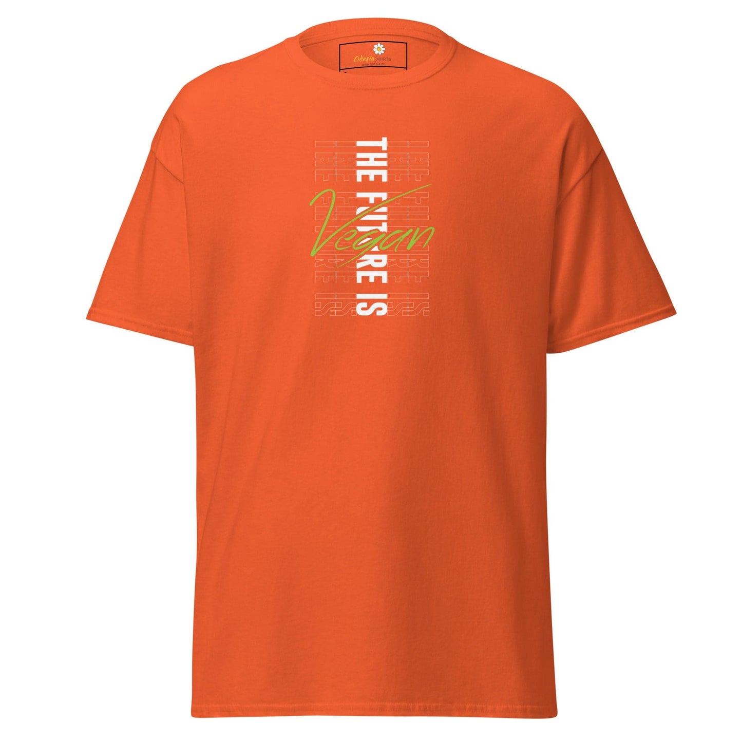 Unisex classic tee - GREEN THE FUTURE IS VEGAN - REGULAR - Orange / S