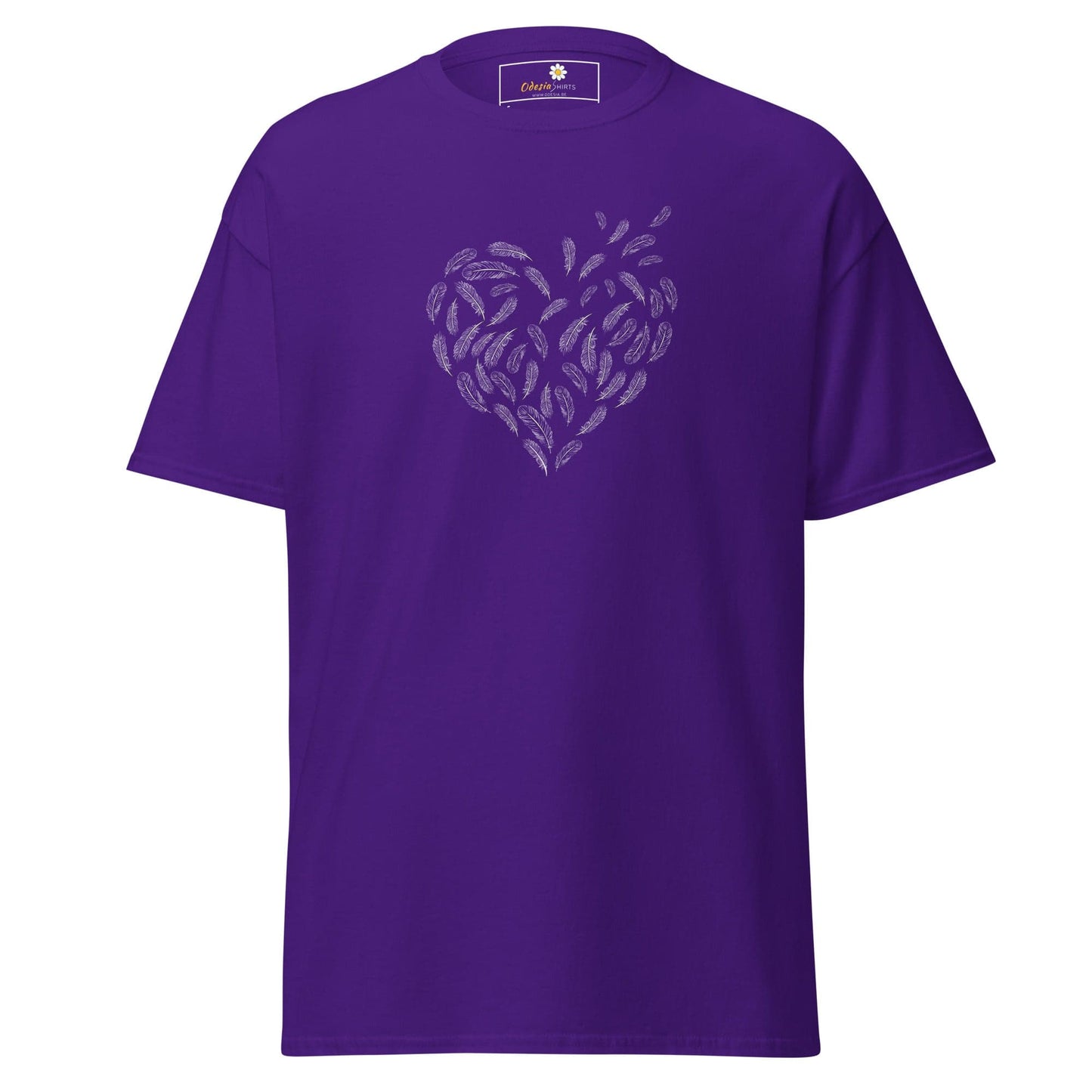 Unisex classic tee - POSITIVE FEATHER HEART - REGULAR - Purple / S
