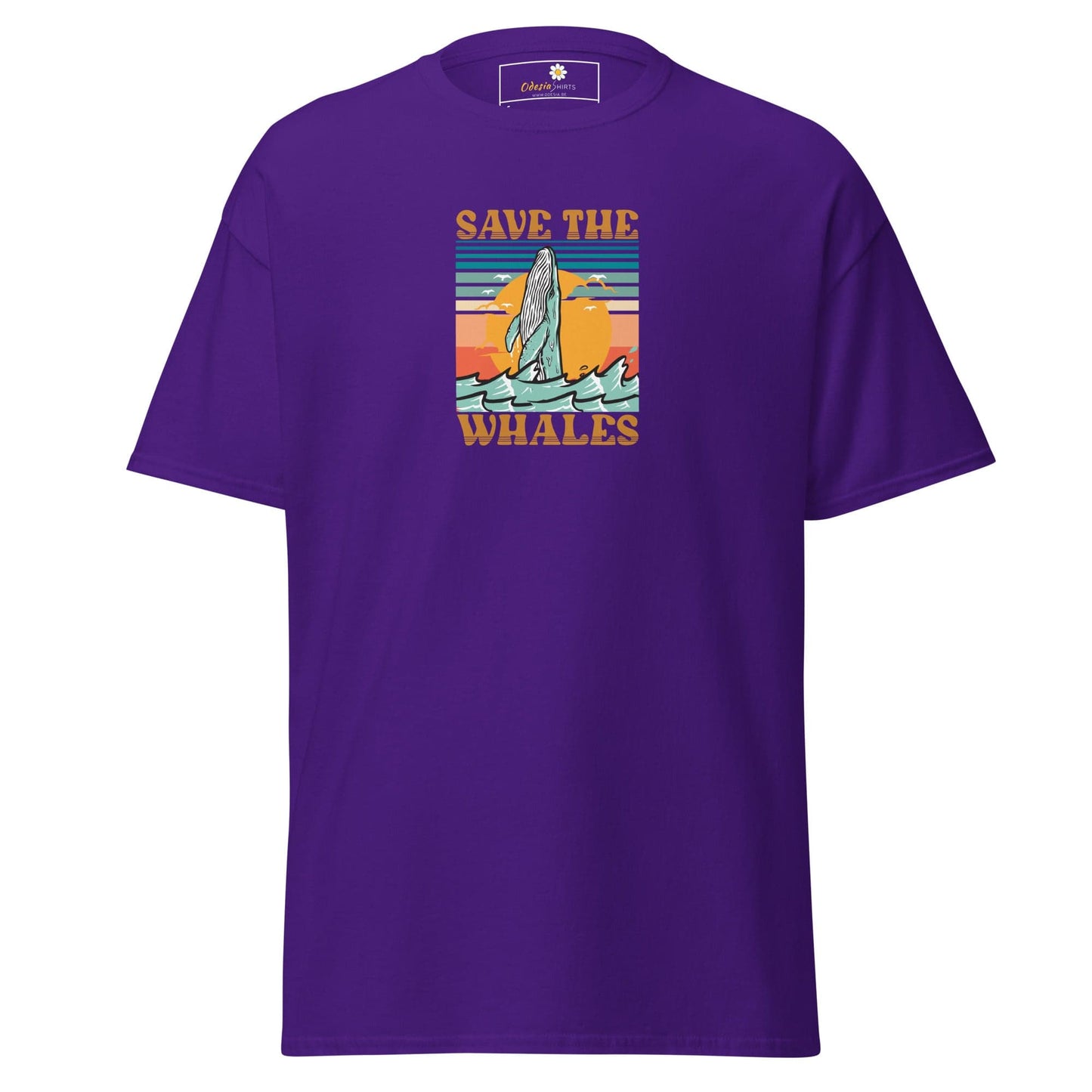 Unisex classic tee - WILD LIFE SAVE THE WHALES - REGULAR - Purple / S