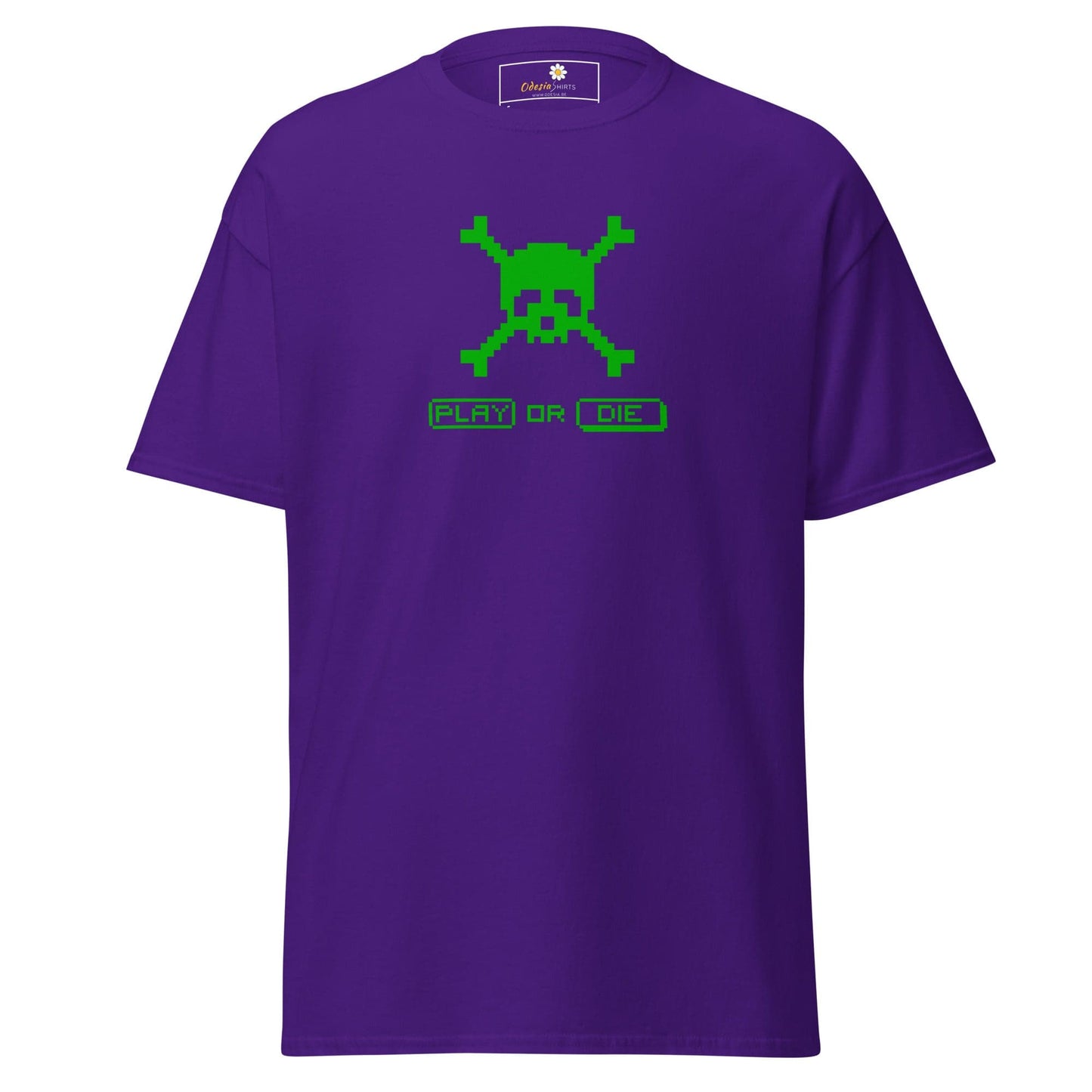 Unisex classic t-shirt - SKULL PLAY OR DIE - REGULAR - Purple / S