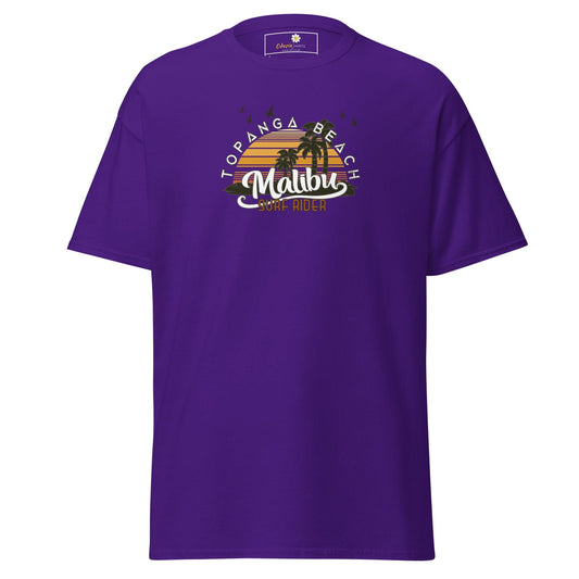 Unisex classic t-shirt - SUMMER MALIBU SURF RIDER - REGULAR - Purple / S