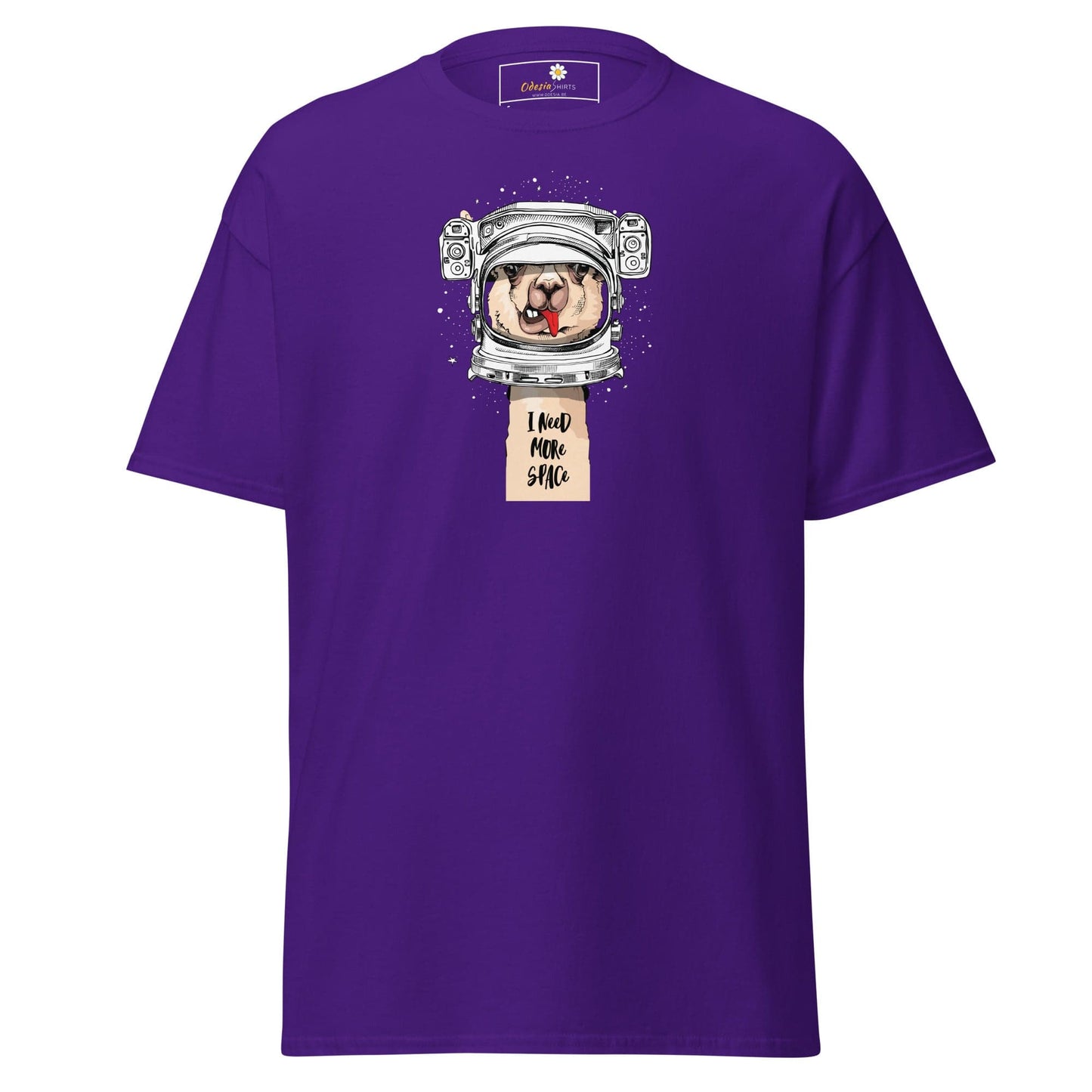 Unisex classic t-shirt - ASTRONAUT FUN LAMA SPACE - REGULAR - Purple / S